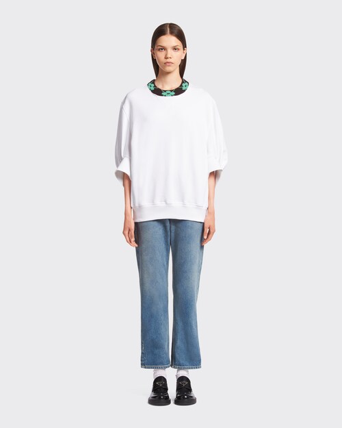 White/mint Green Oversized sweatshirt 