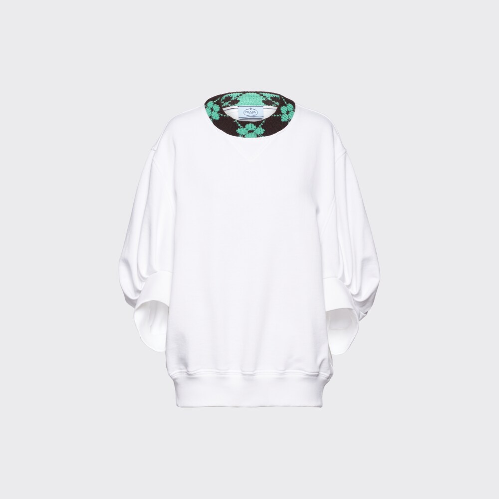Prada Oversized sweatshirt with jacquard details 1