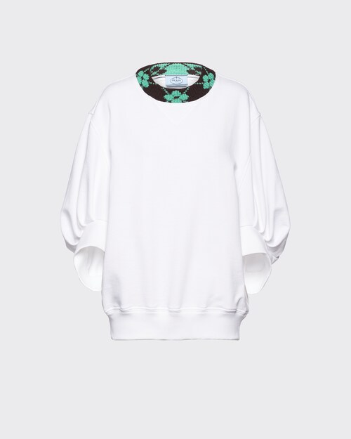 Prada Oversized sweatshirt with jacquard details 1