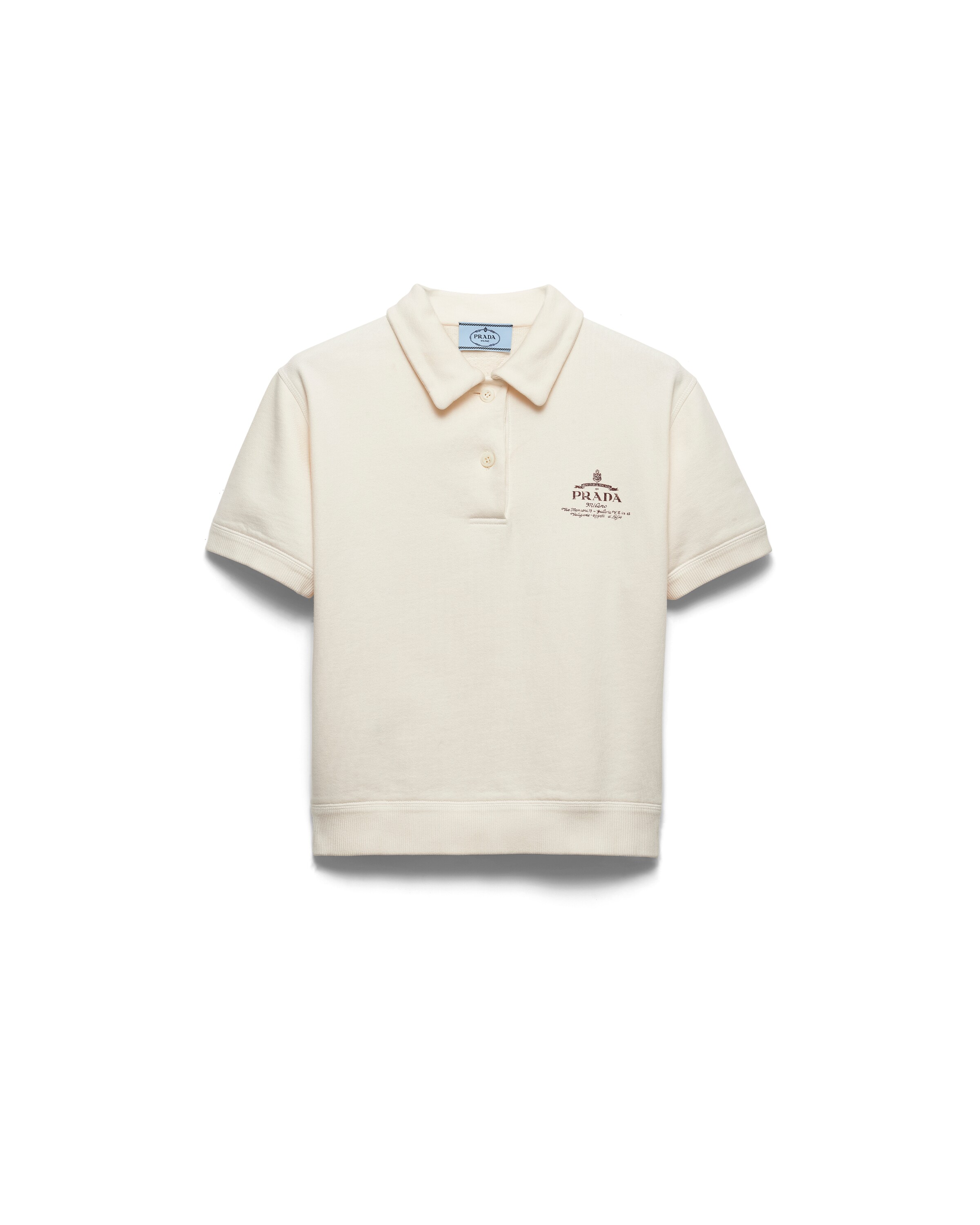 Prada Polo In Felpa, Donna, Naturale, Taglia S