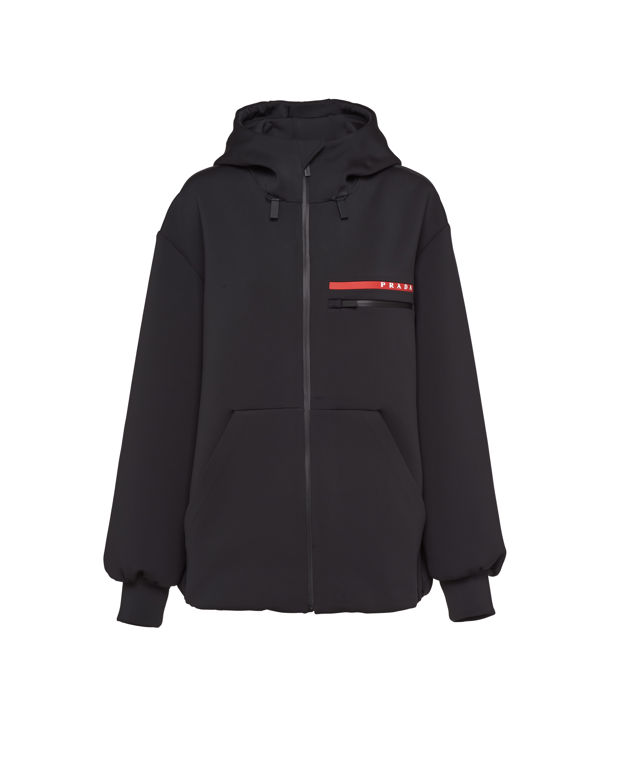 Black Double Technical Jersey hoodie | Prada