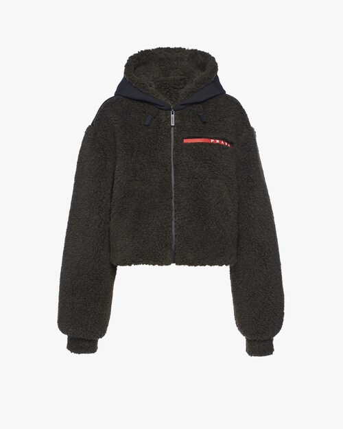 cropped black fleece