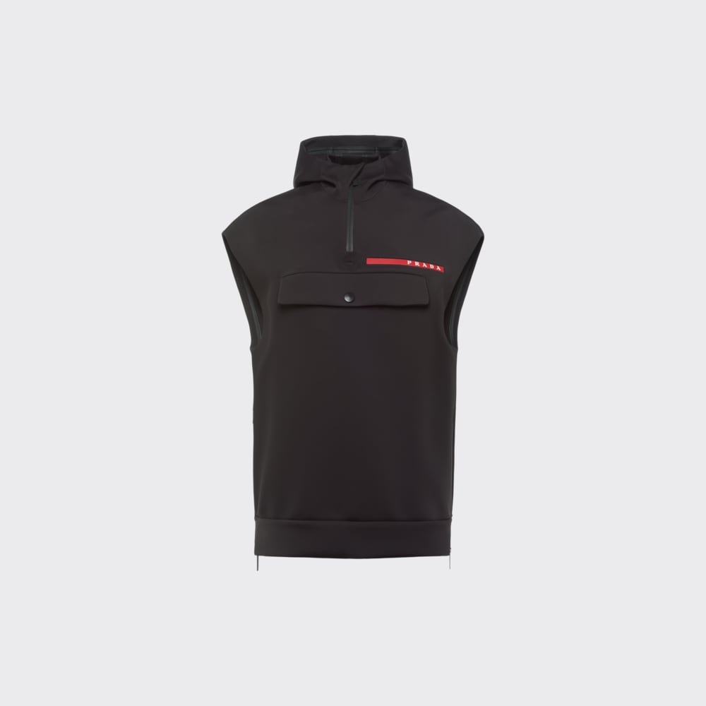 prada double technical jersey sweatshirt