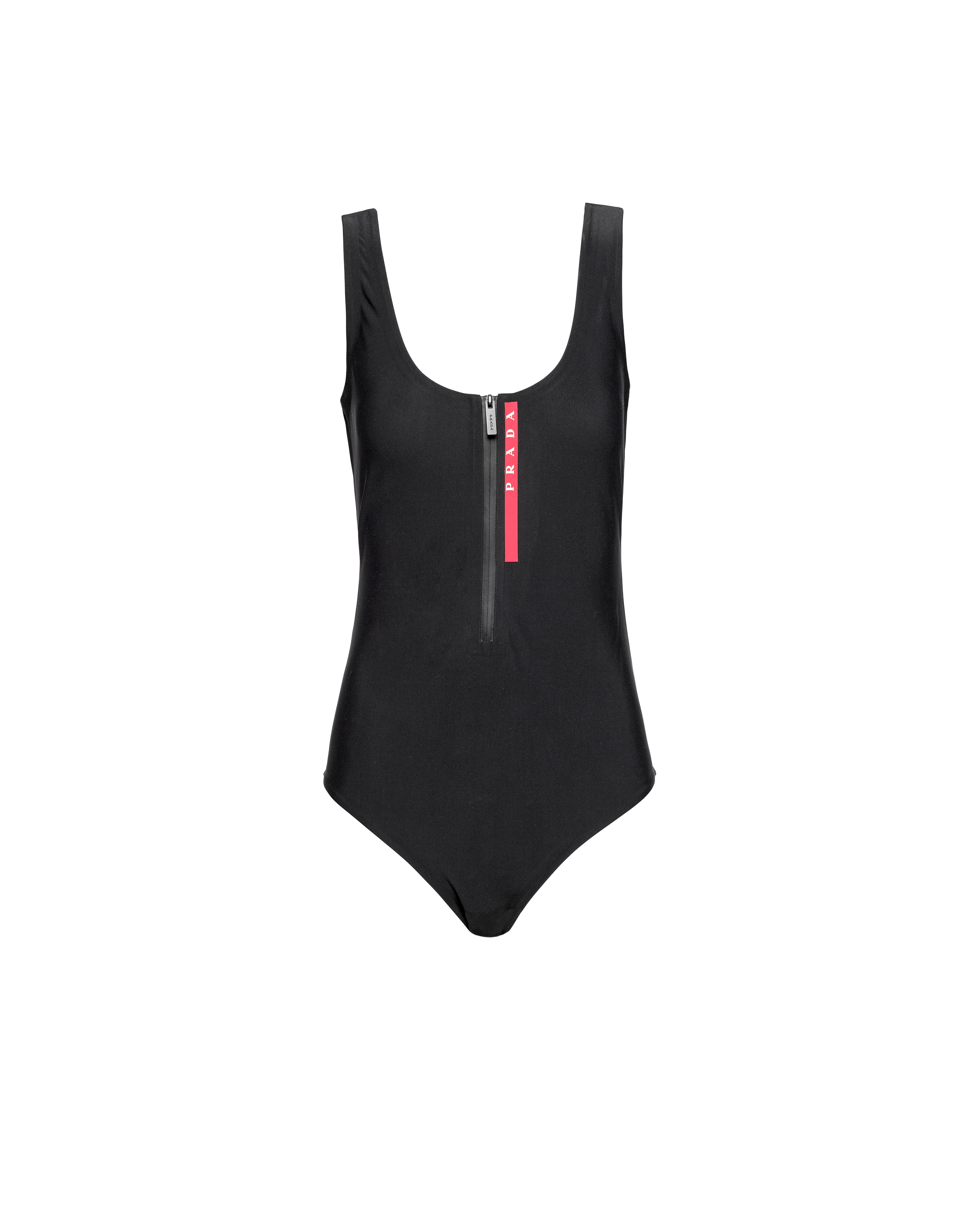 Prada Stretch Jersey One piece Swimsuit In Black ModeSens