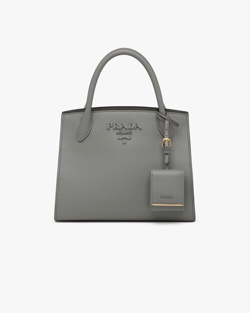 prada gray handbag