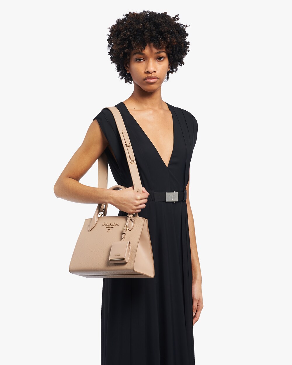 prada large monochrome tote