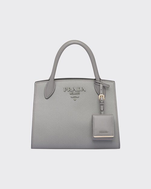 Bolso de piel Saffiano Prada Monochrome Gris Marmóreo | Prada