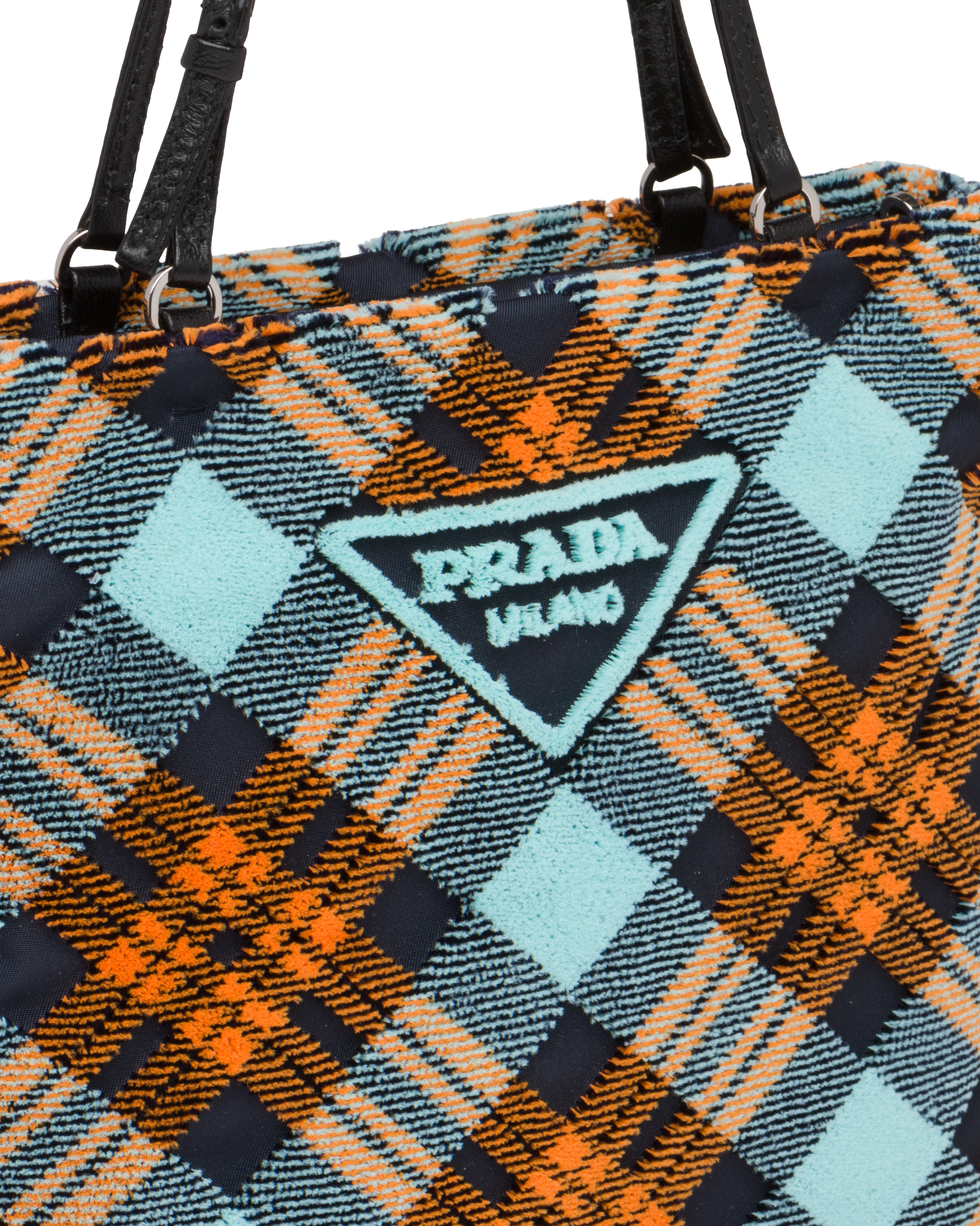 prada plaid tote bag