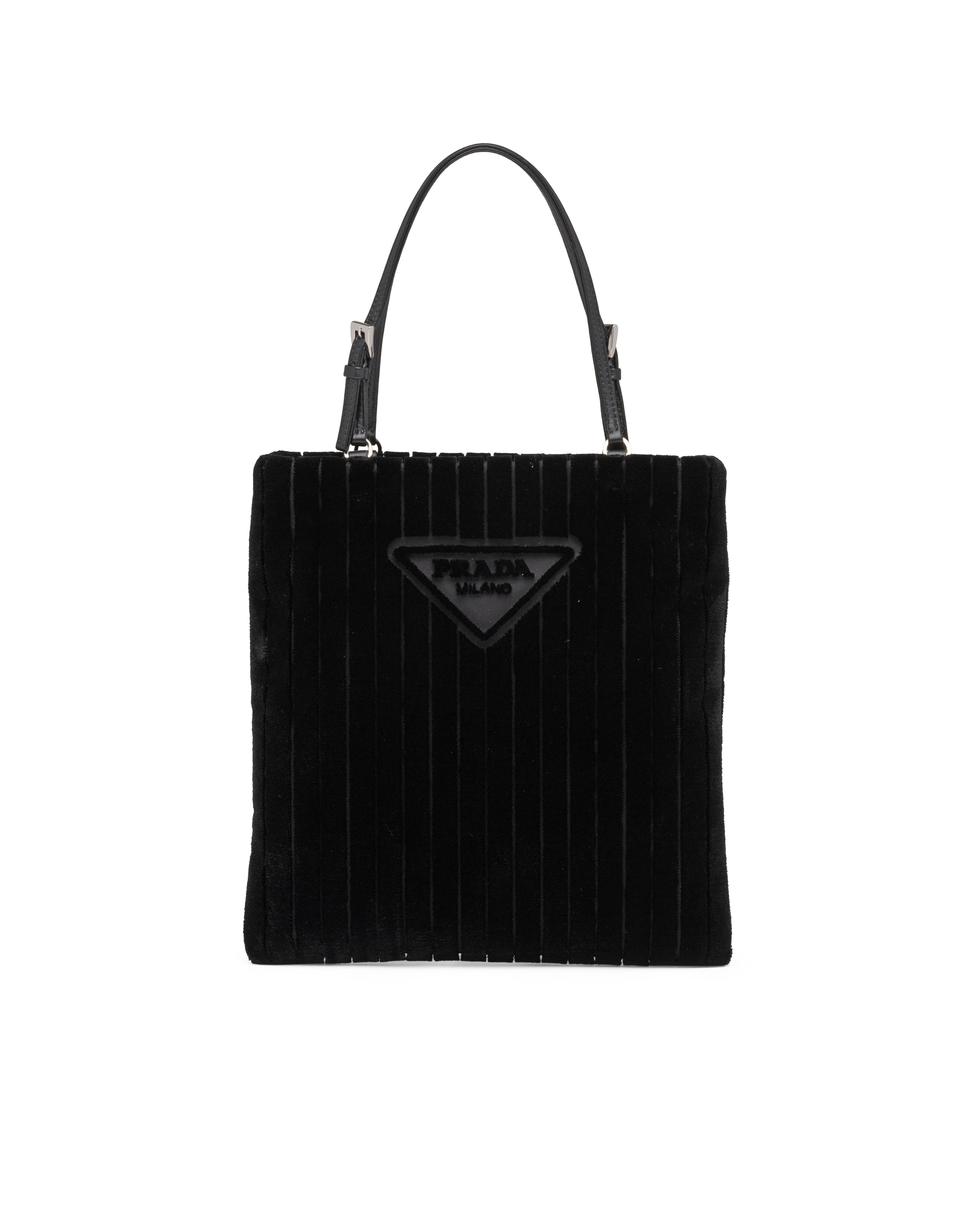 Black Velvet handbag embellished with the Prada logo Prada