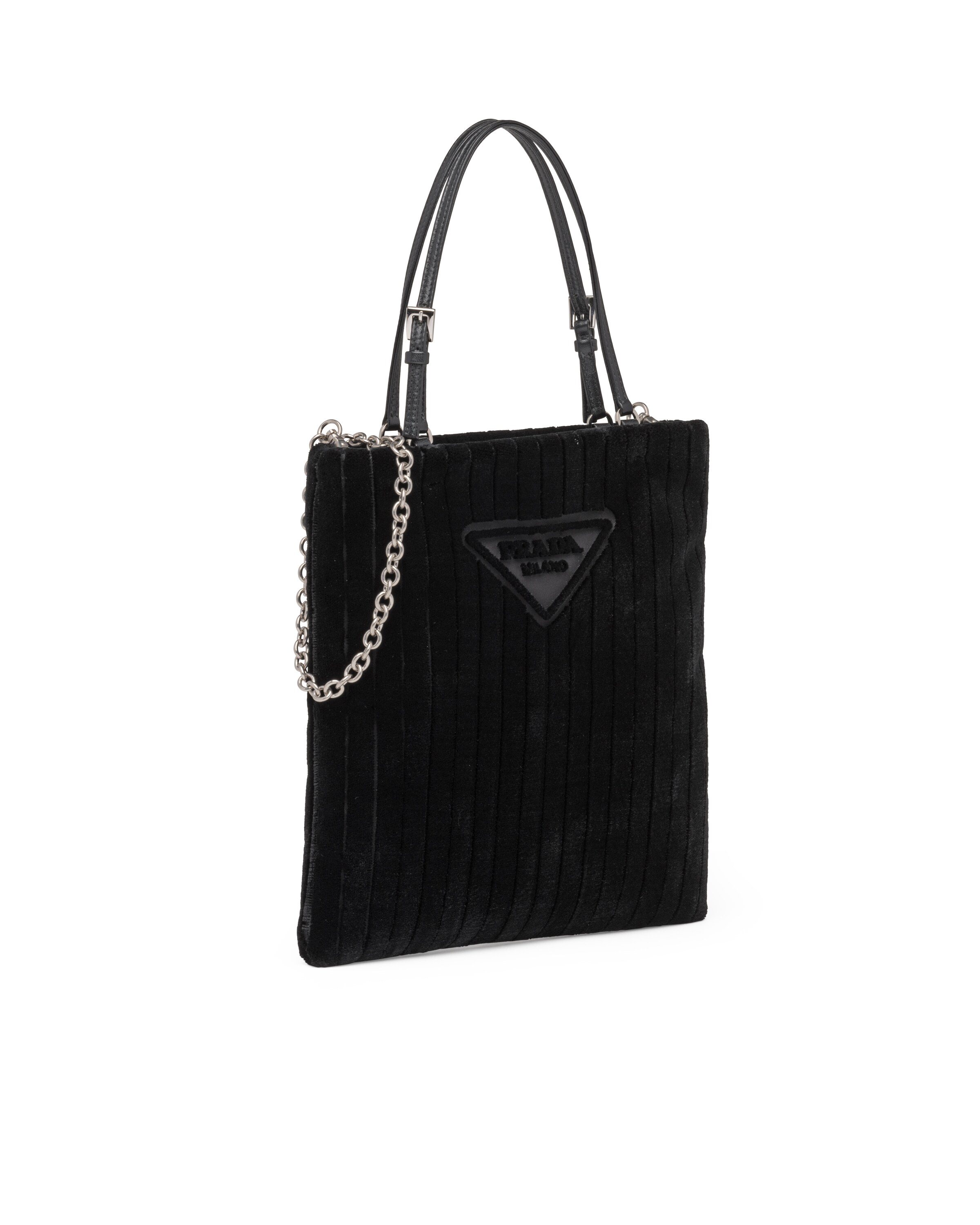 Black Velvet handbag embellished with the Prada logo Prada