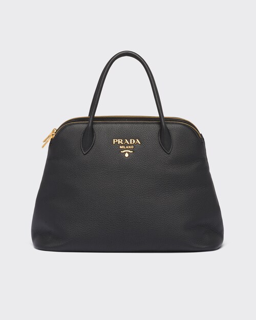 prada black leather bolsa
