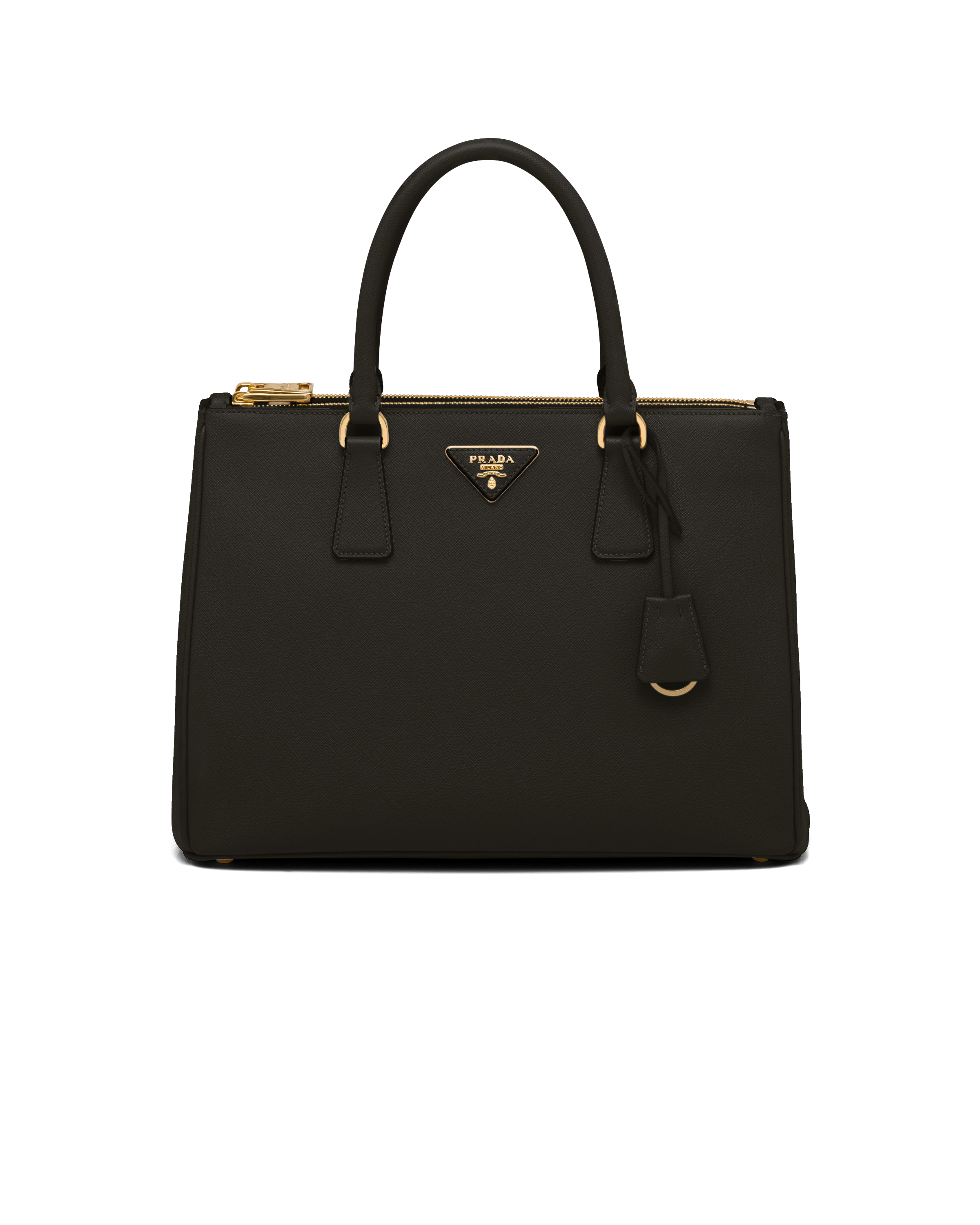 Shop Prada Large Galleria Saffiano Leather Bag In Black
