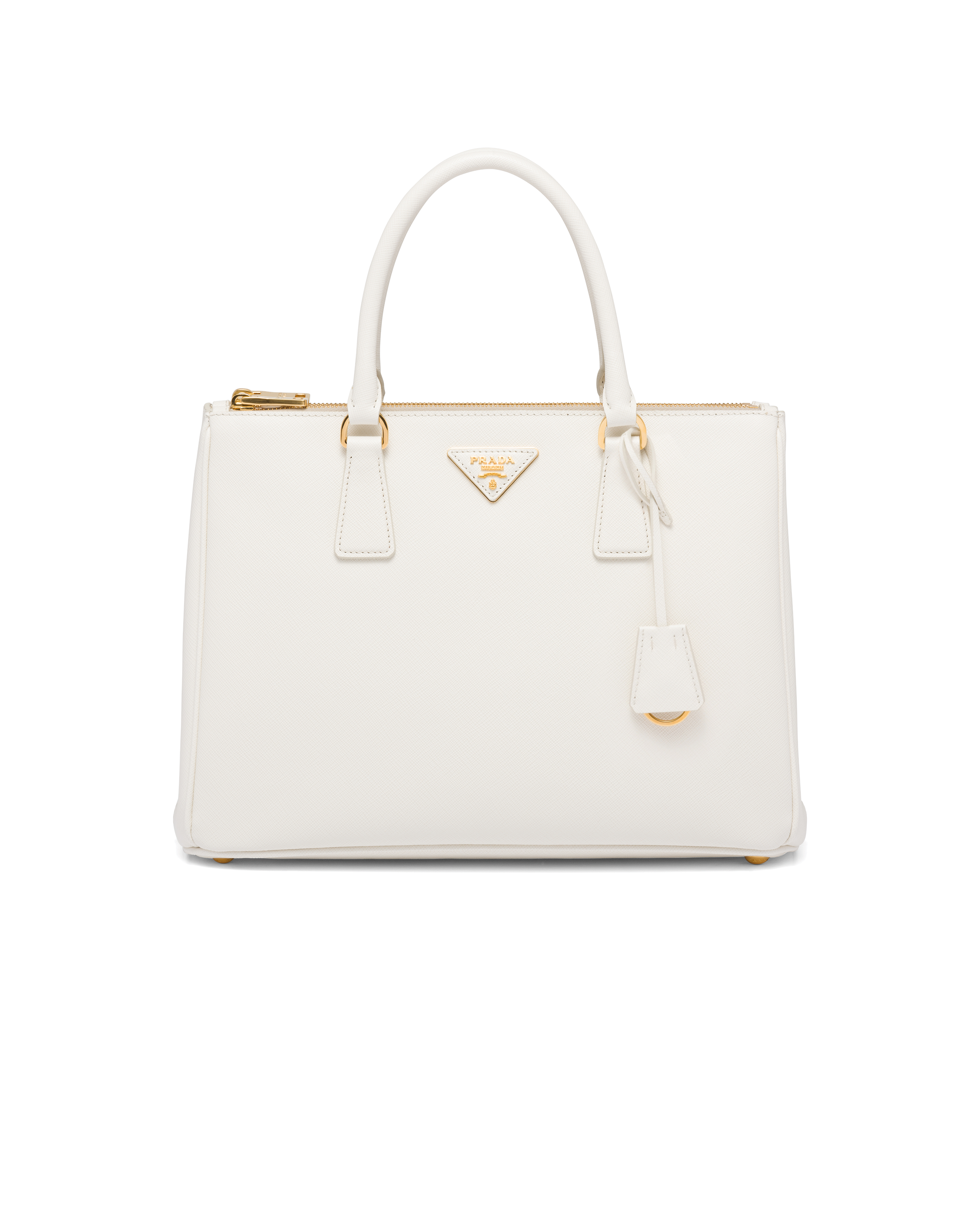 Prada Large Galleria Saffiano Leather Bag In White