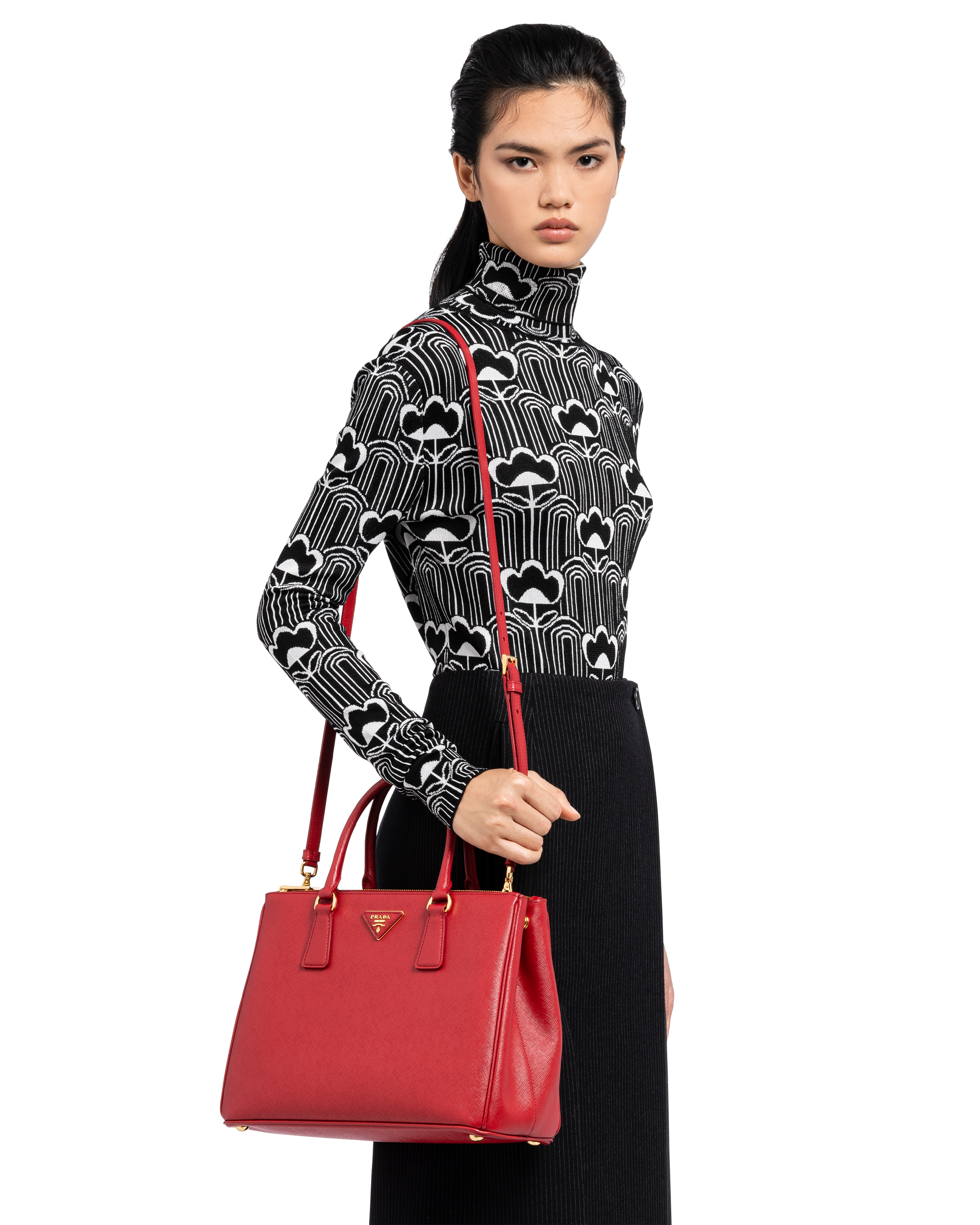 red leather prada bag