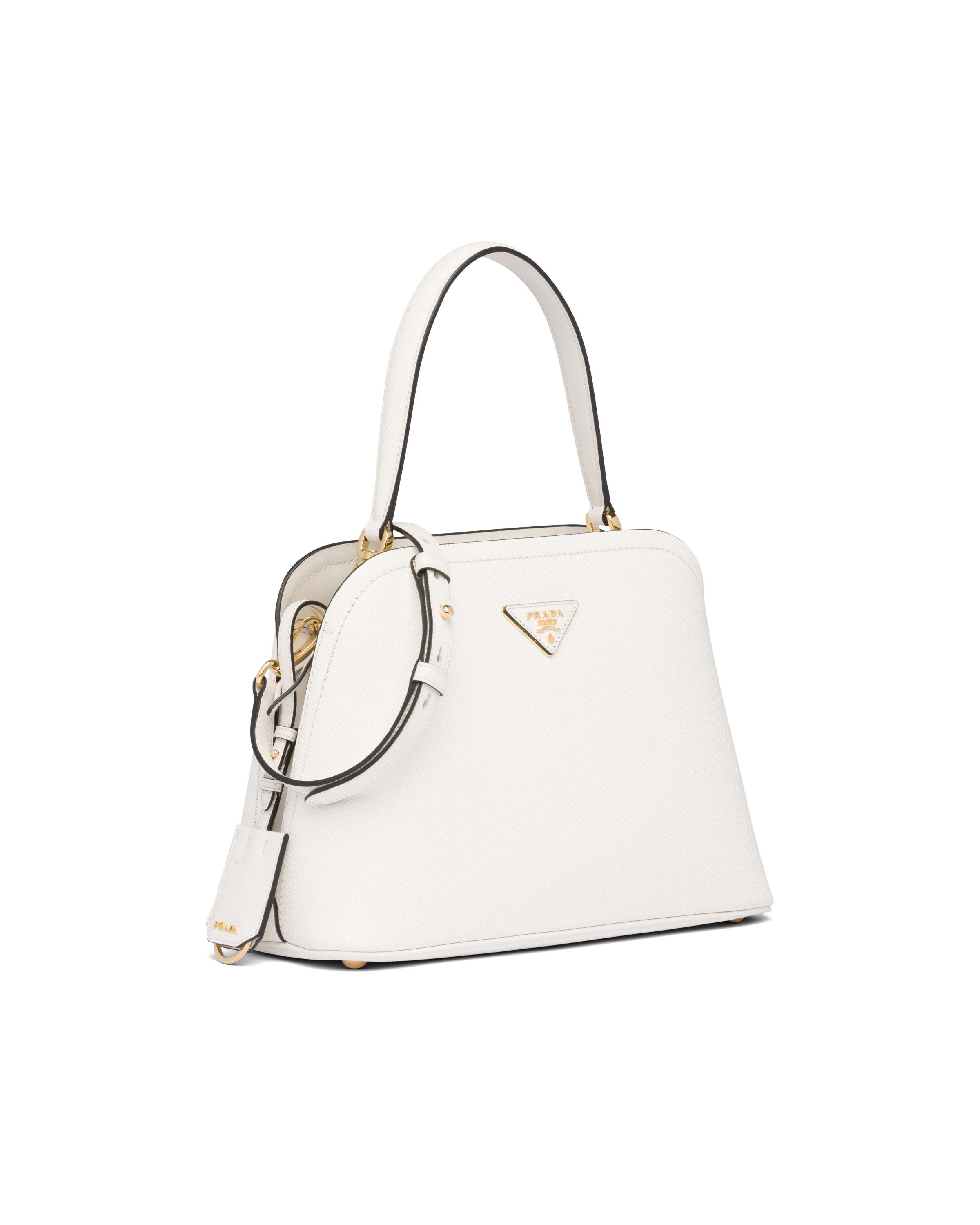 Medium Saffiano Leather Prada Matinée Bag in White – COSETTE