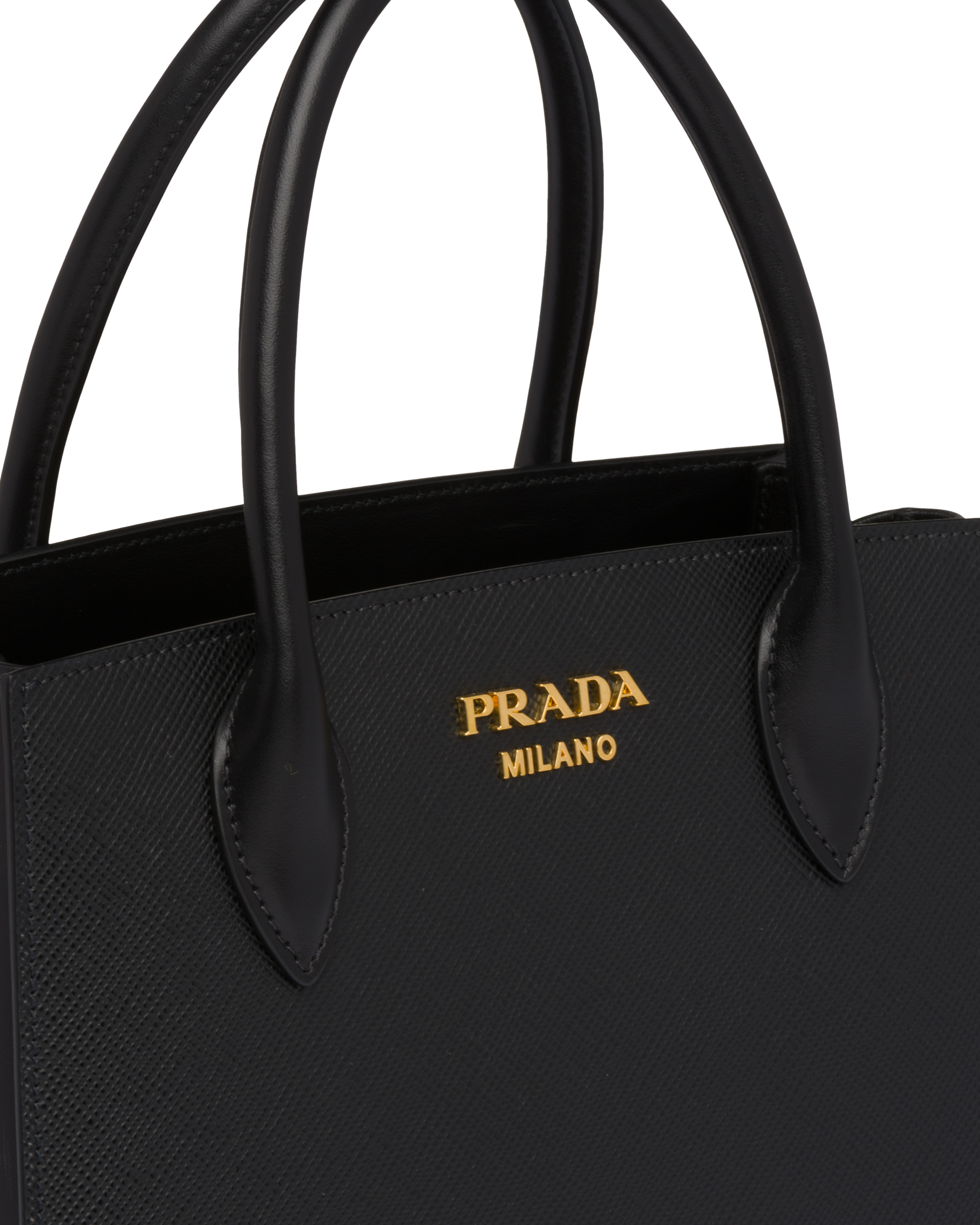 prada black and red handbag