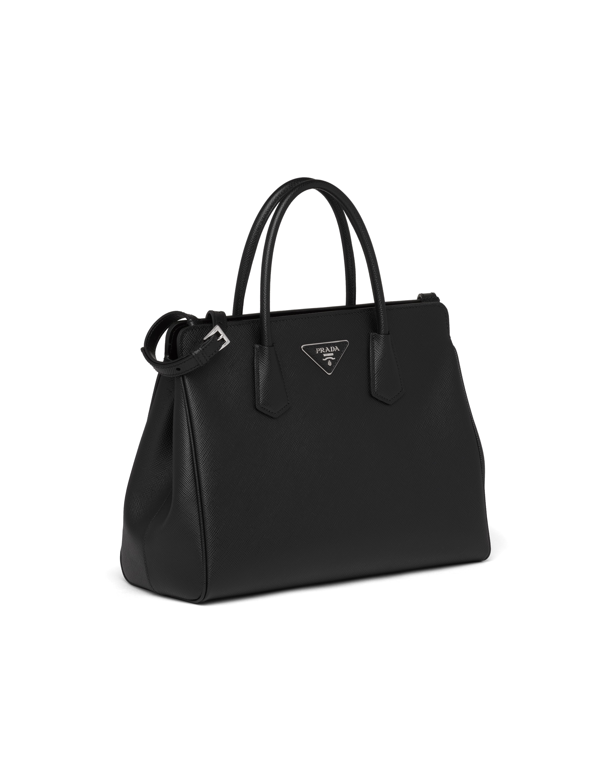 Black Medium Saffiano leather handbag Prada