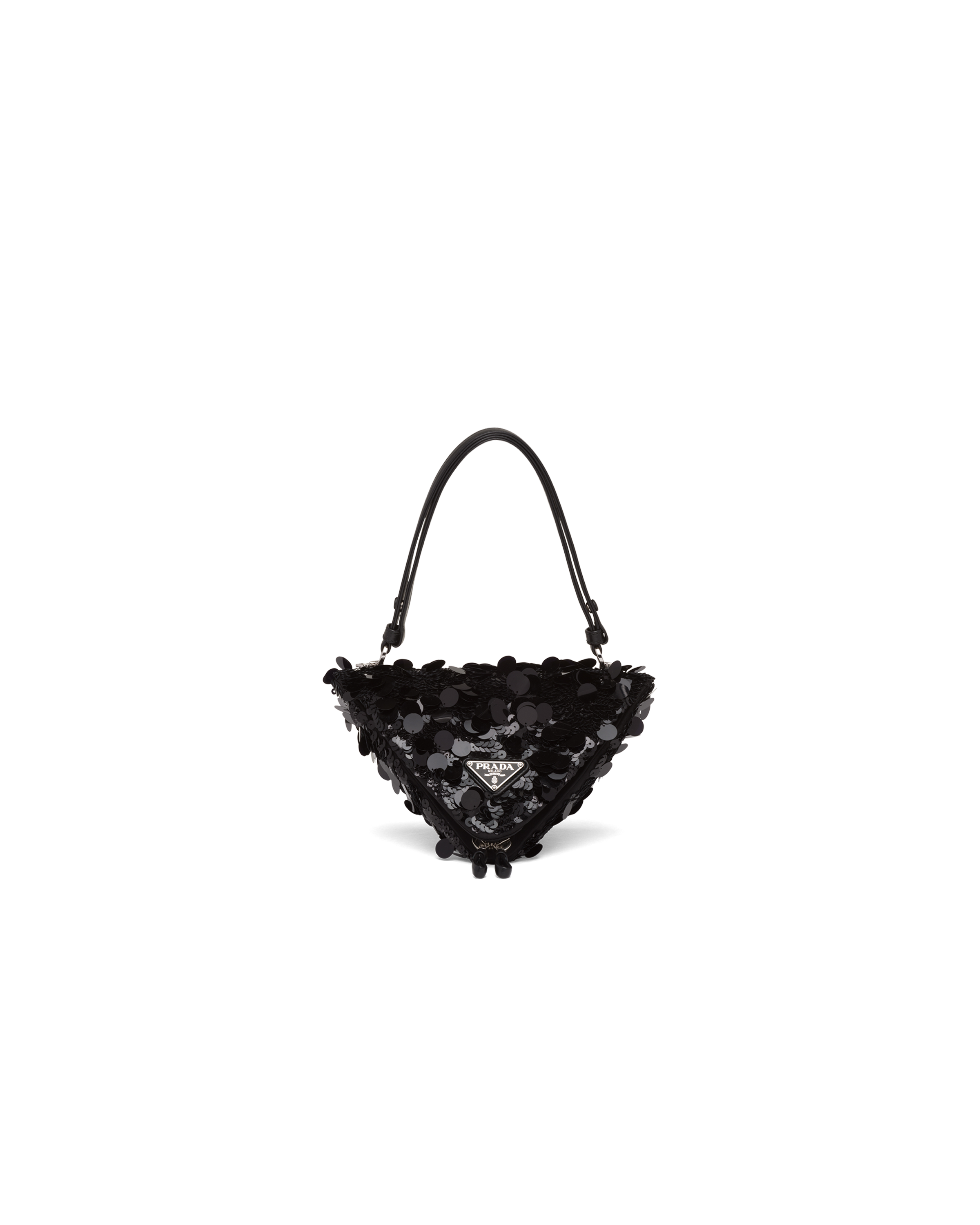 Black Prada Triangle sequin and leather