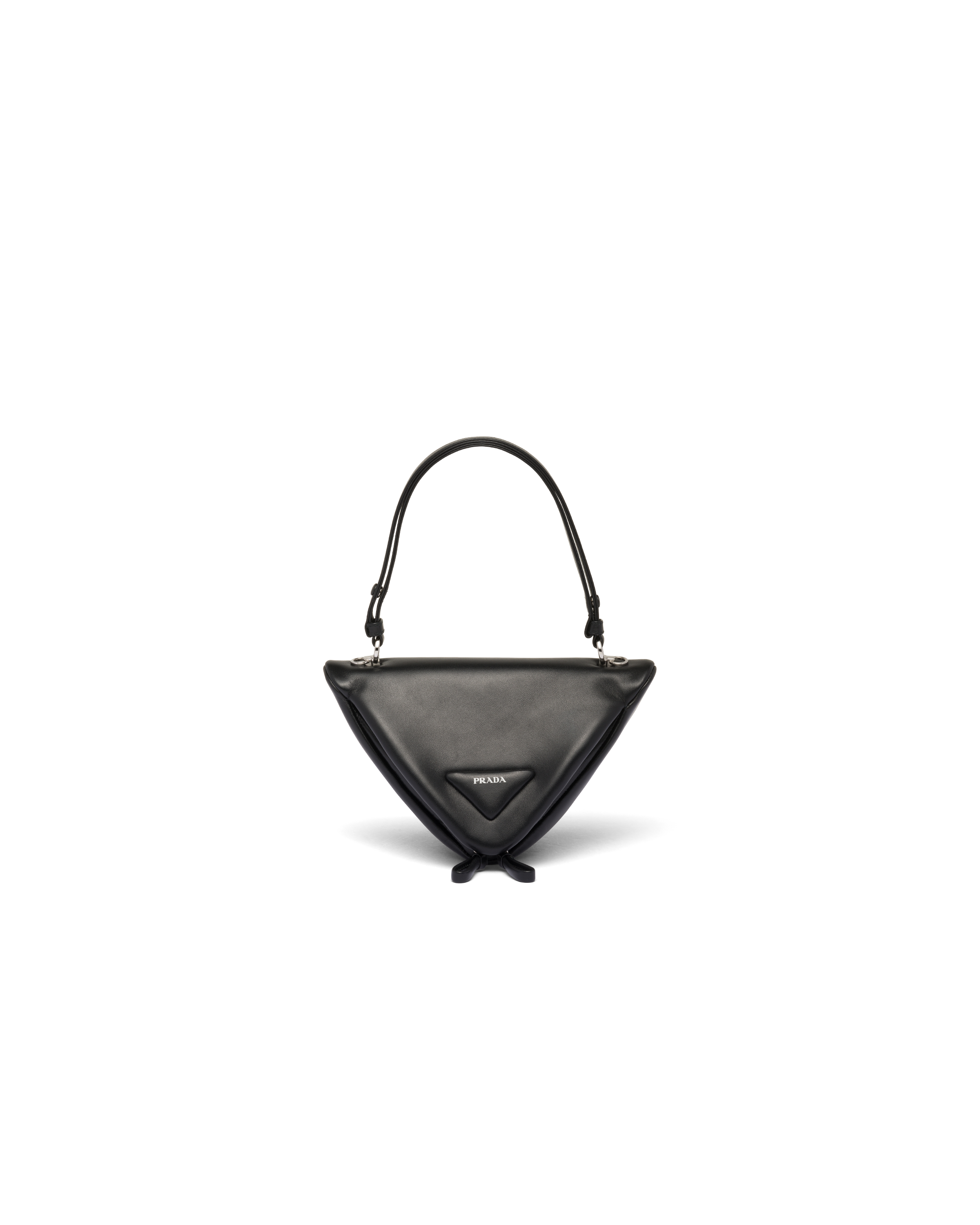 Prada Padded Nappa Leather Top-handle Bag In Black
