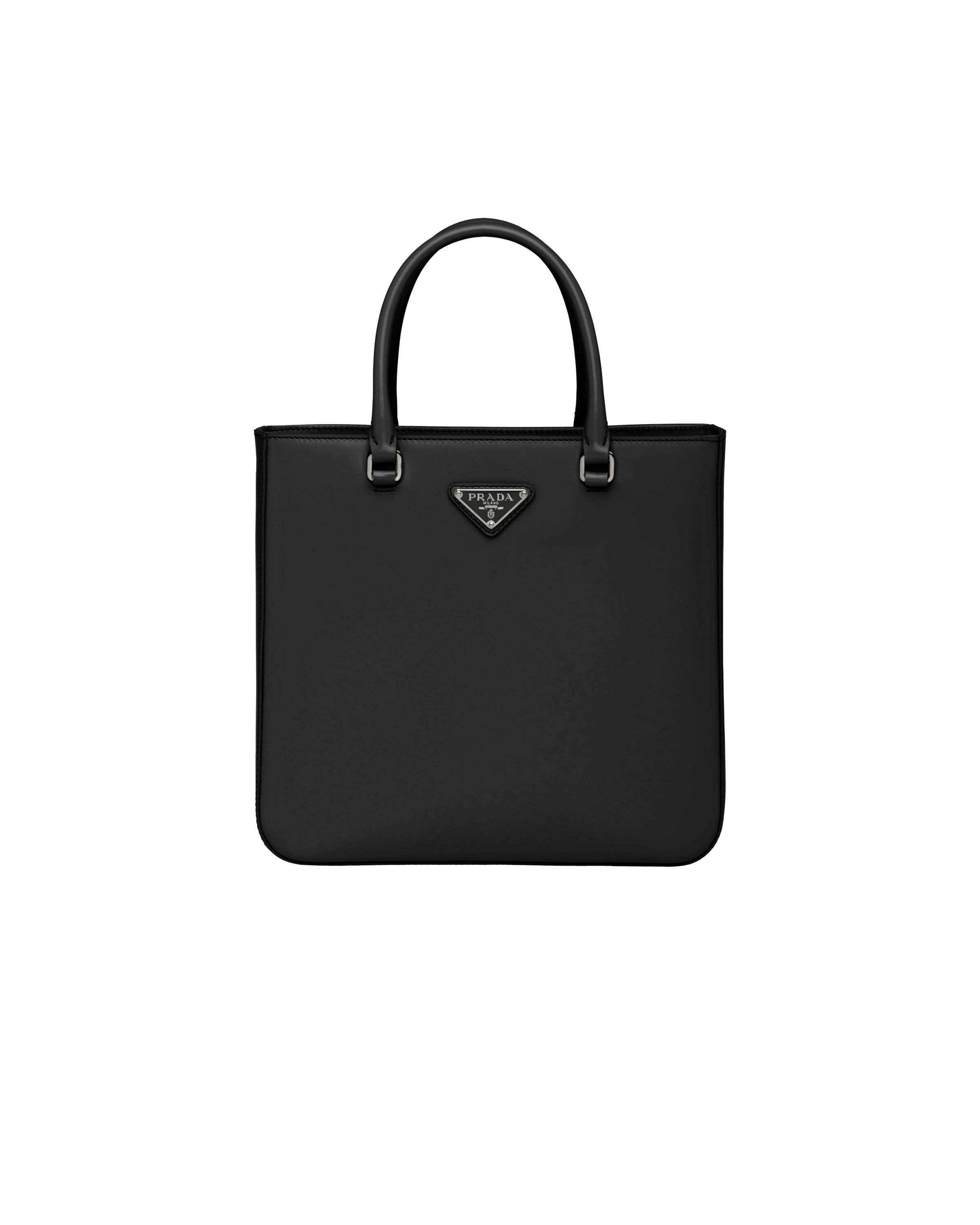 Black Brushed leather tote bag Prada