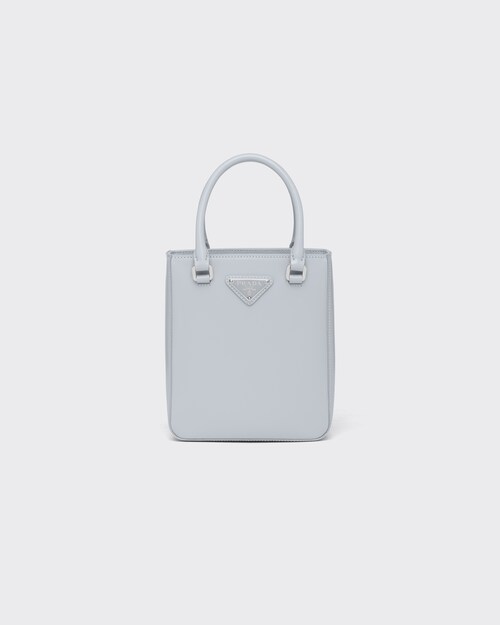 Cornflower Small brushed leather tote | Prada