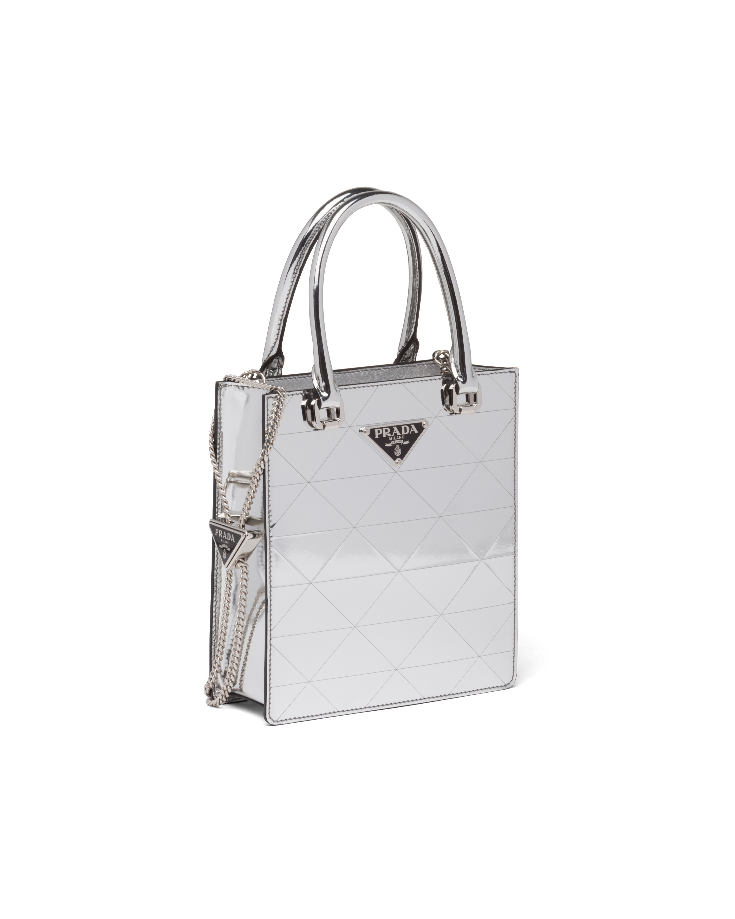 silver tote bag