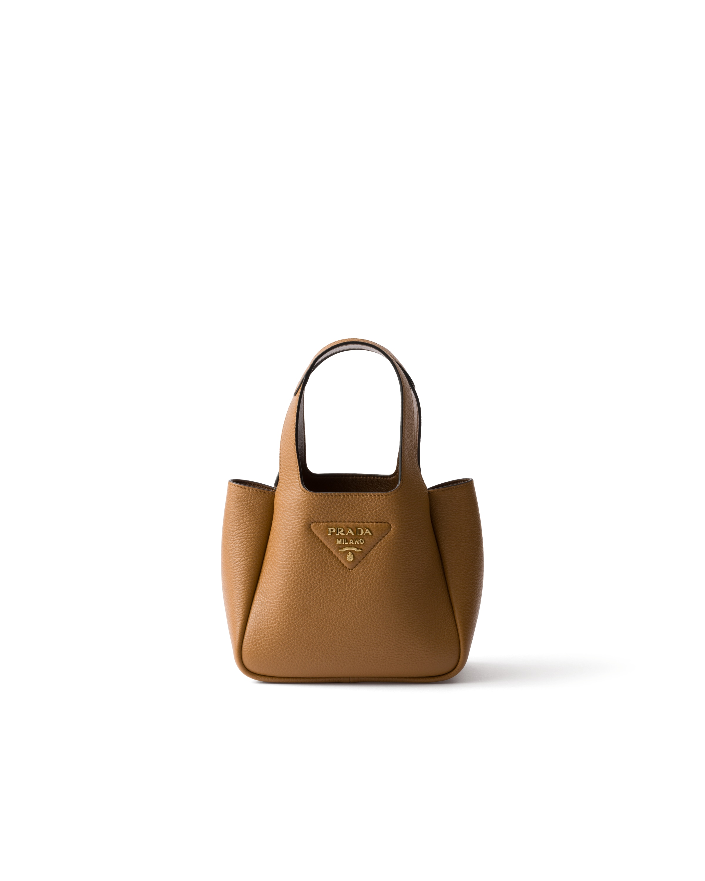 Prada Dynamique Leather Mini Bag In Orange