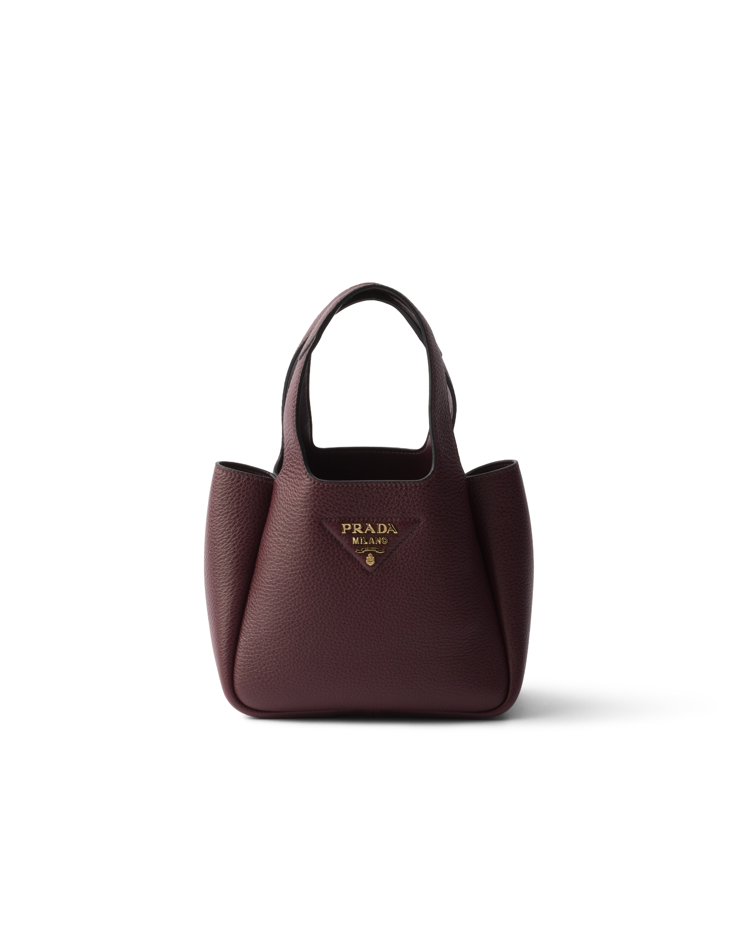 Prada Mini Sac À Main En Cuir, Femme, Bordeaux