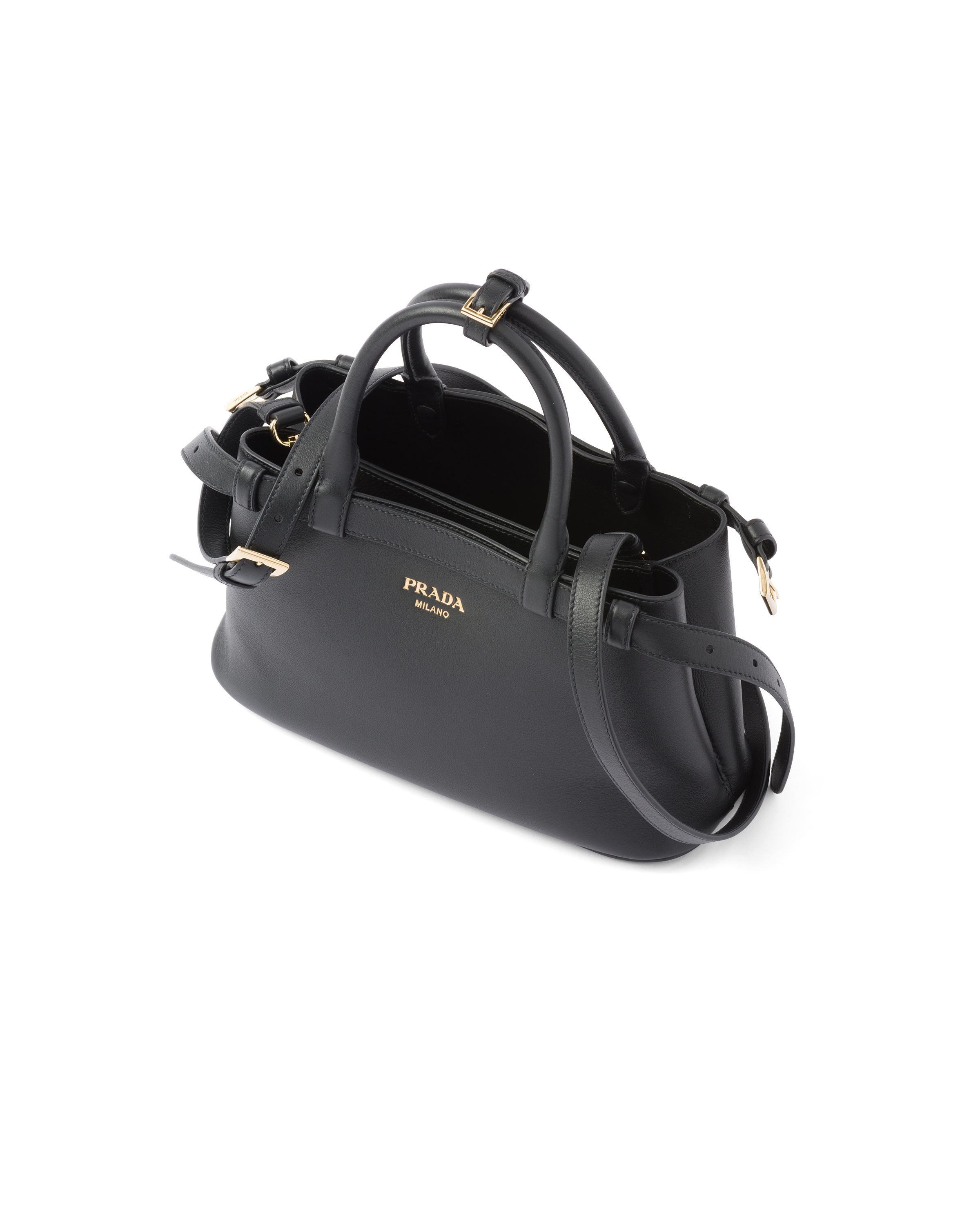 Prada Buckle Small Leather Bag With Double Belt In Pattern