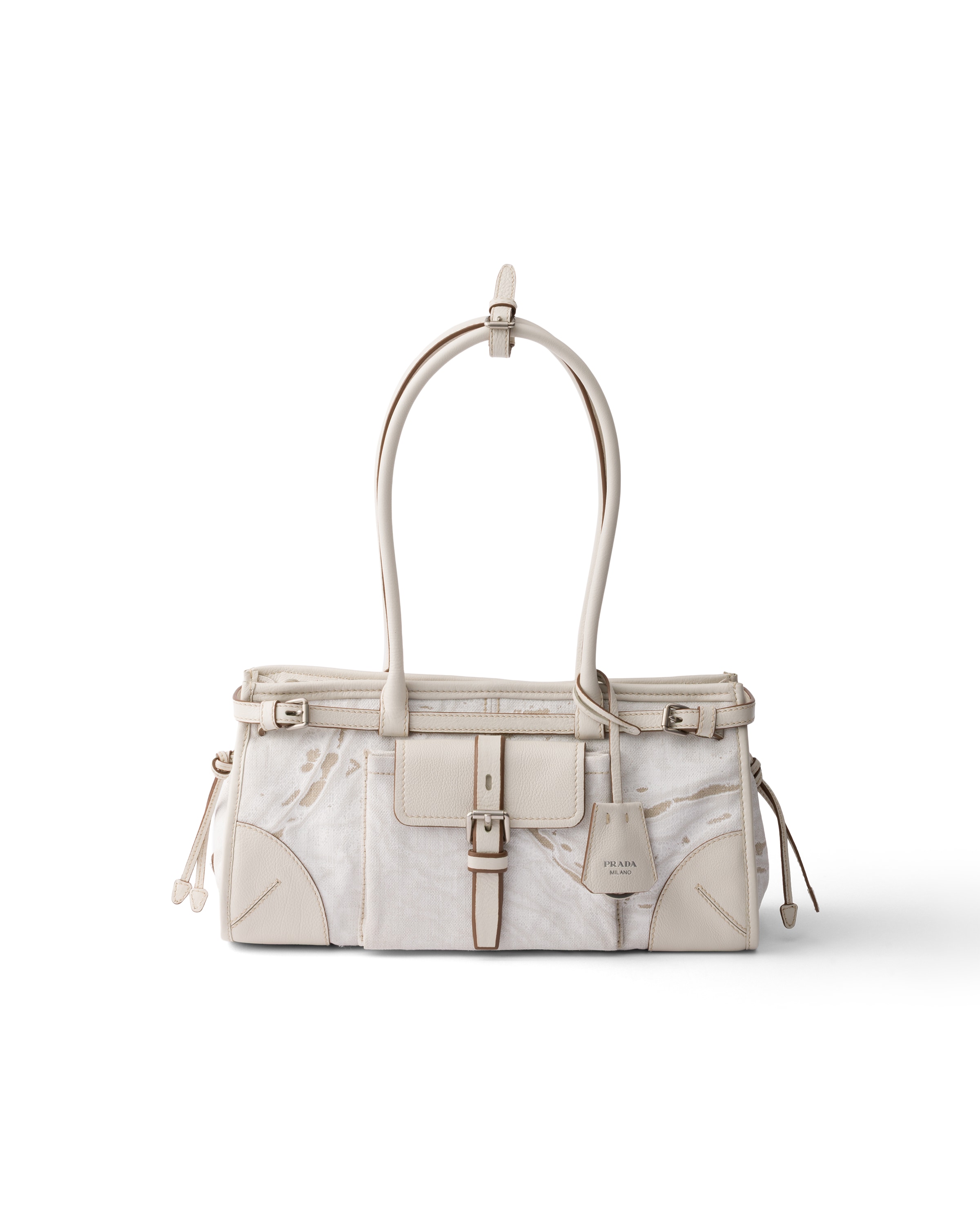 Prada White Bonnie Medium Shoulder Bag