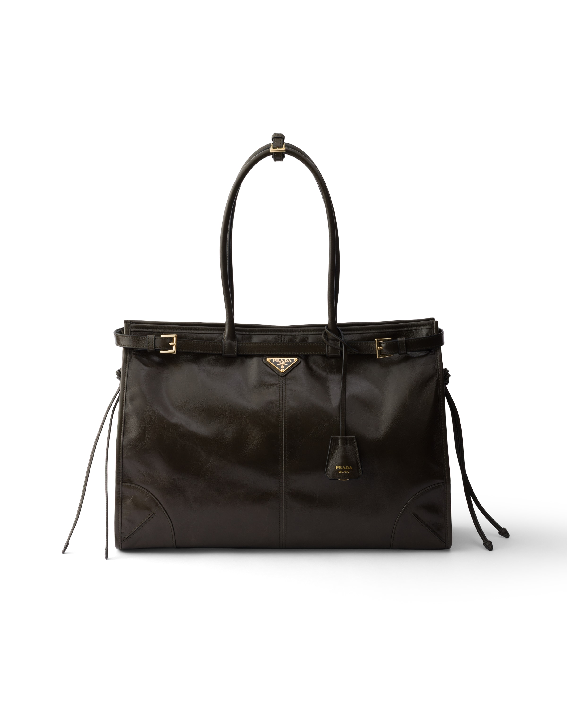 Prada Bonnie Extra-large Leather Bag In Forest