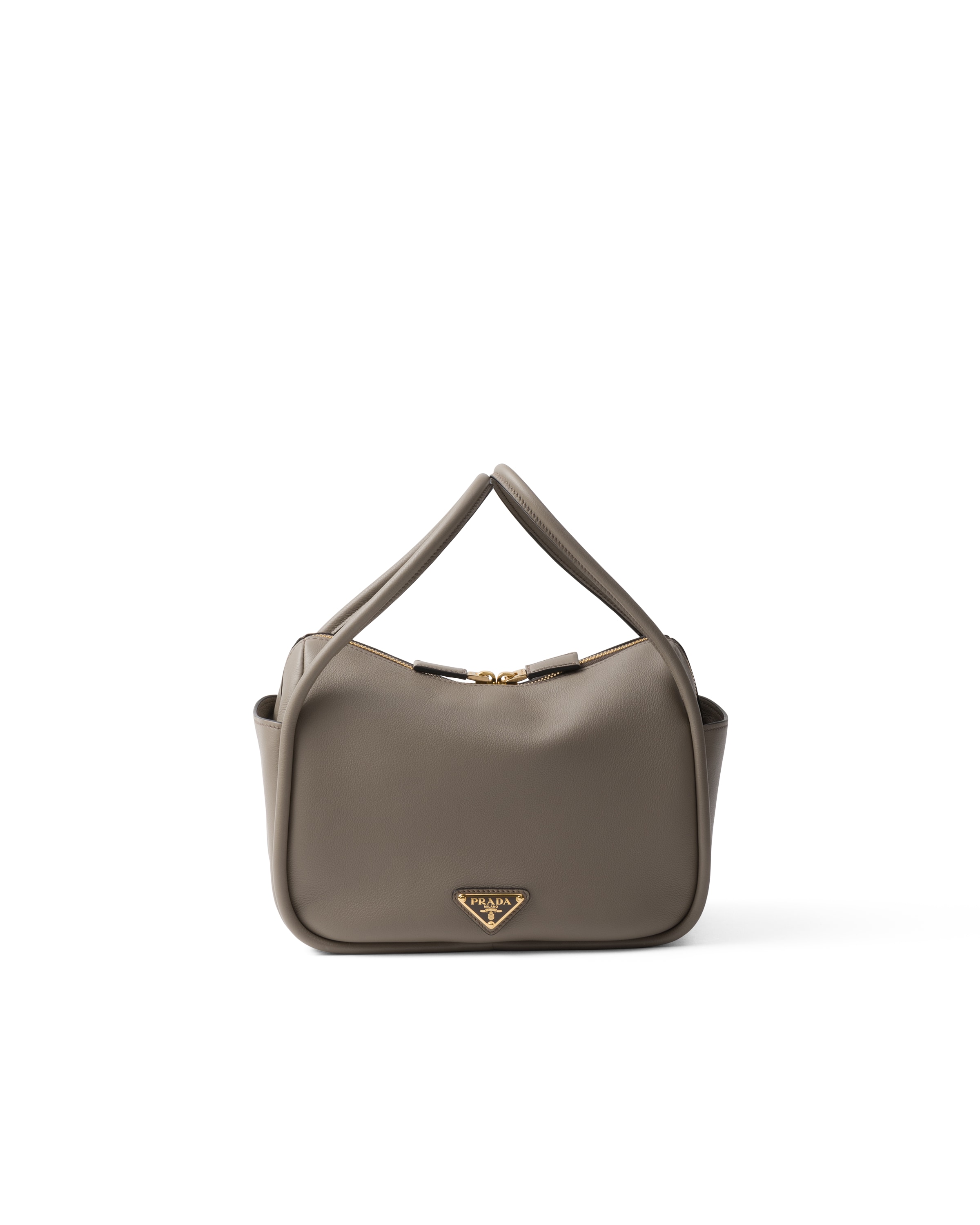 Prada Darling Handtasche Aus Leder, Damen, Lehm