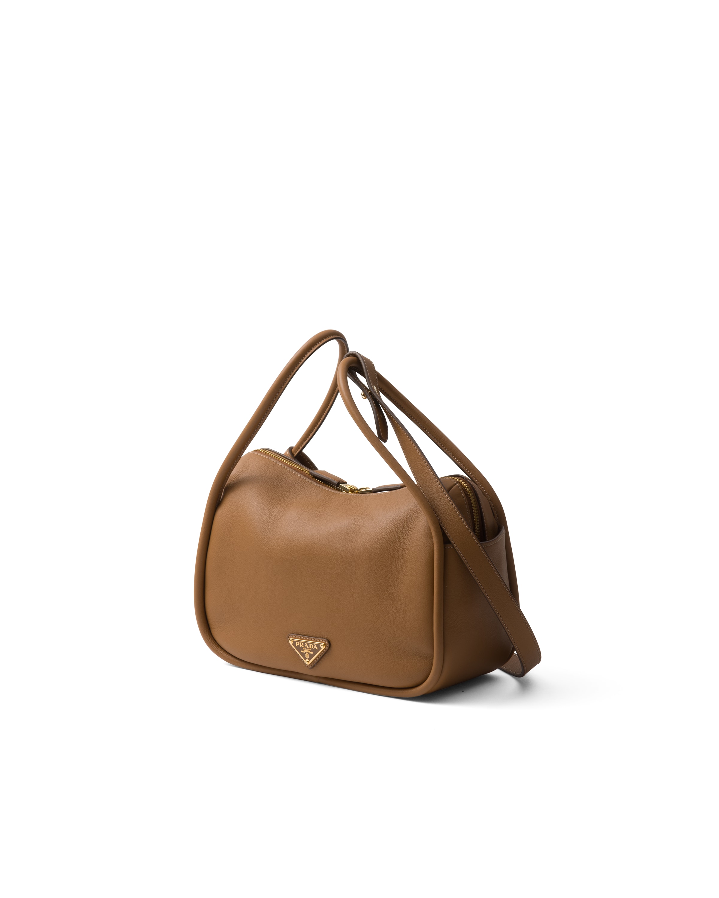 Prada Darling Leather Handbag In Caramel