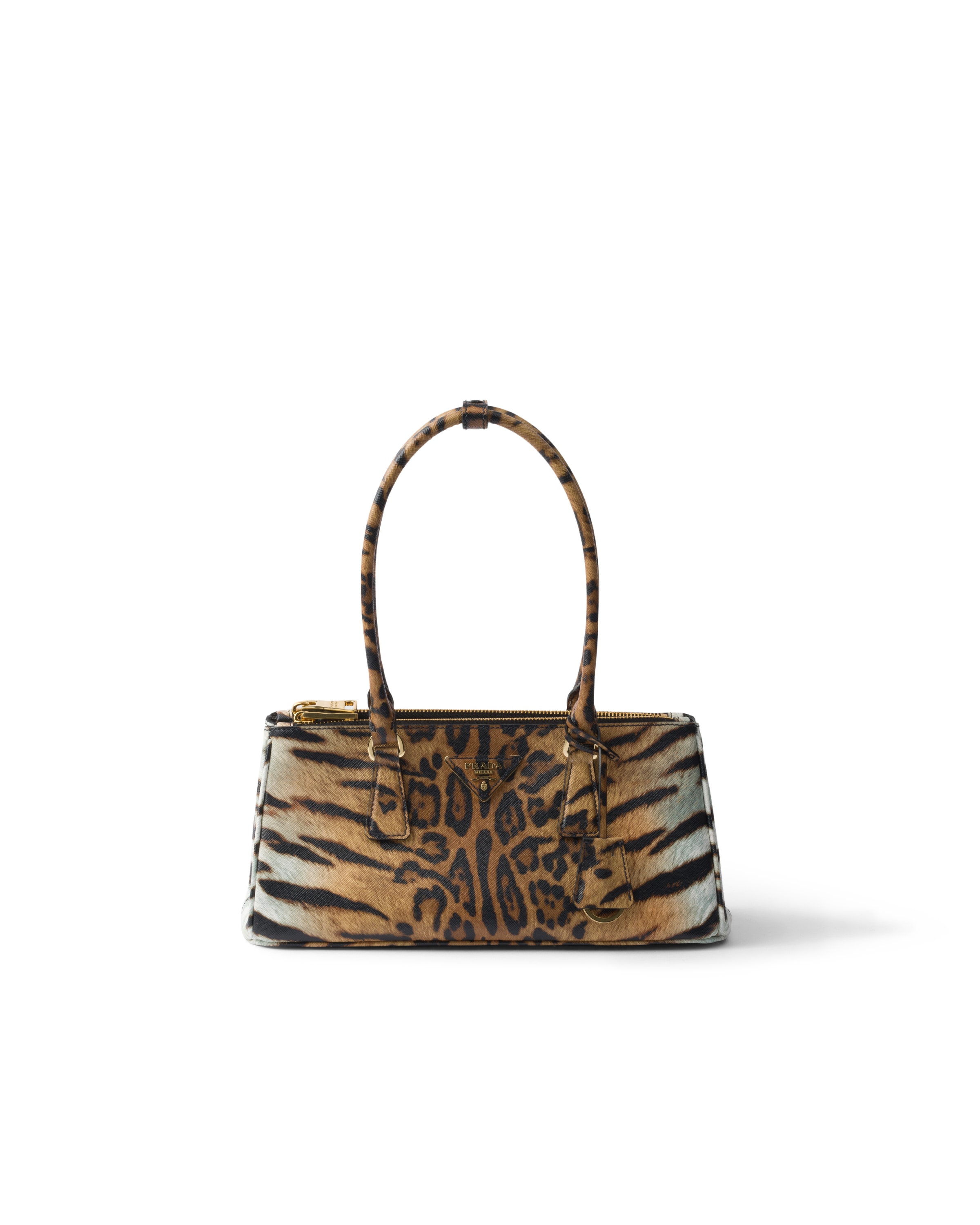 Borsa Prada Galleria Medium In Saffiano Stampato, Donna, Miele