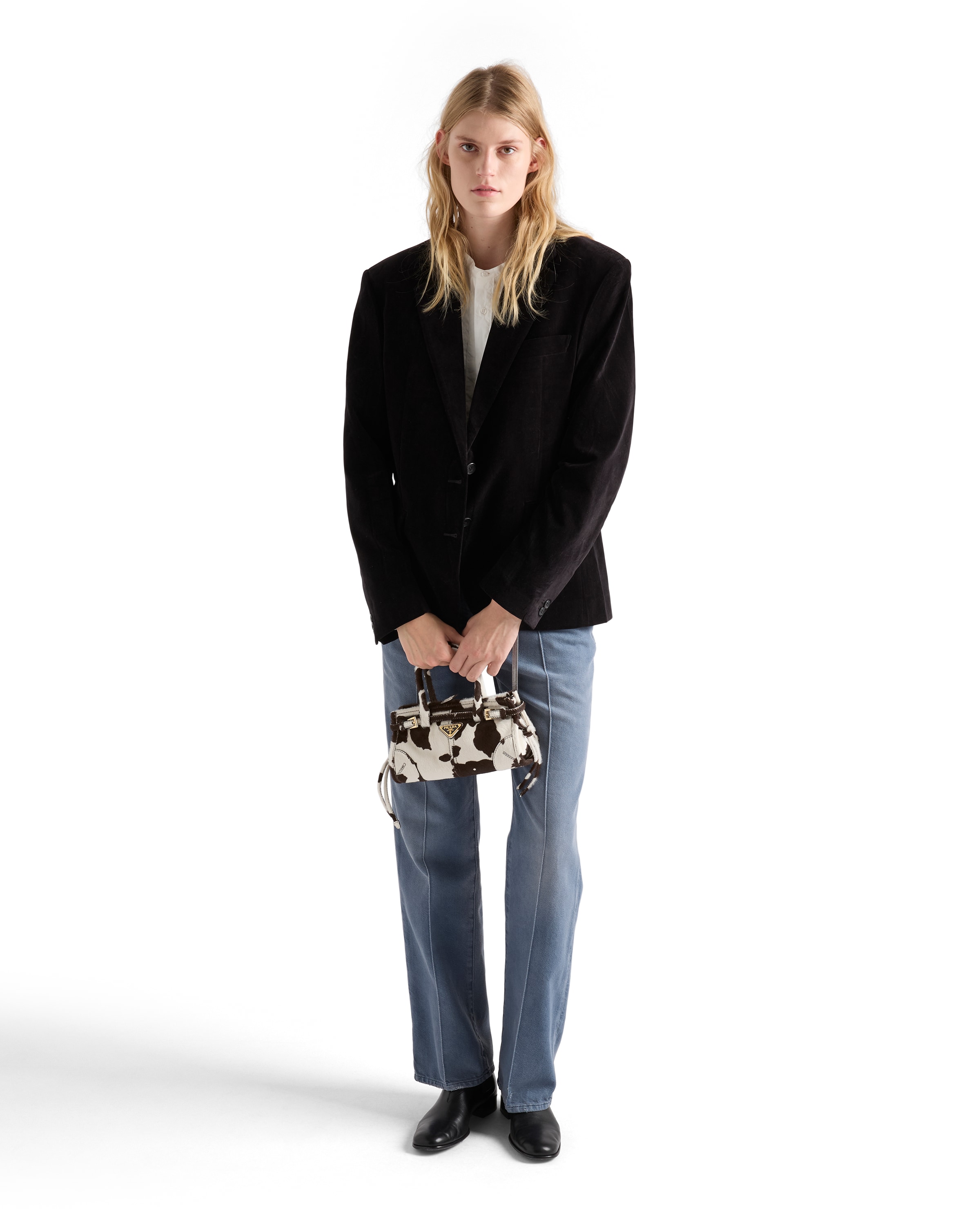 Prada Bonnie Mini Printed Leather Handbag In Multi
