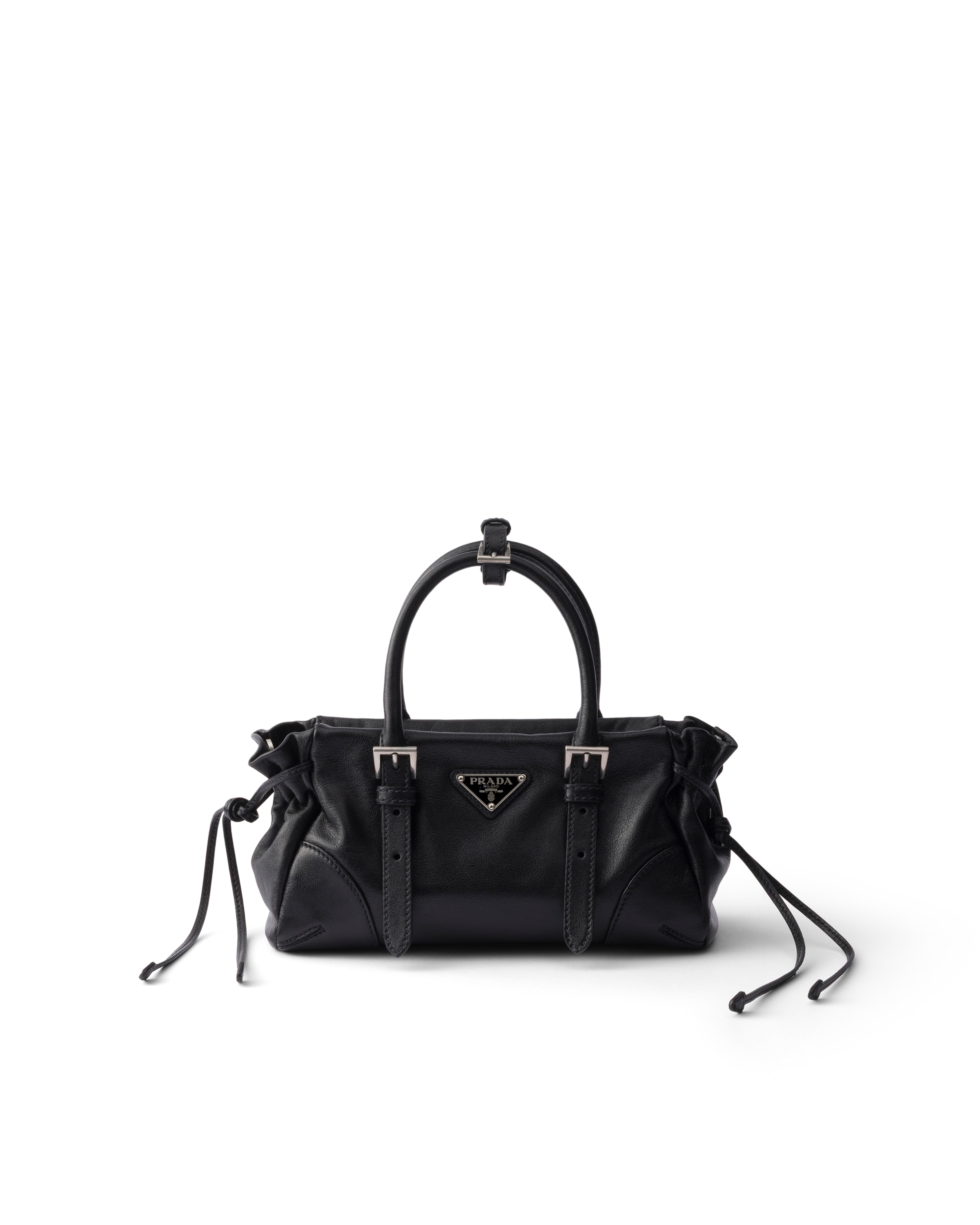 Prada Bonnie Small Leather Bag In Black