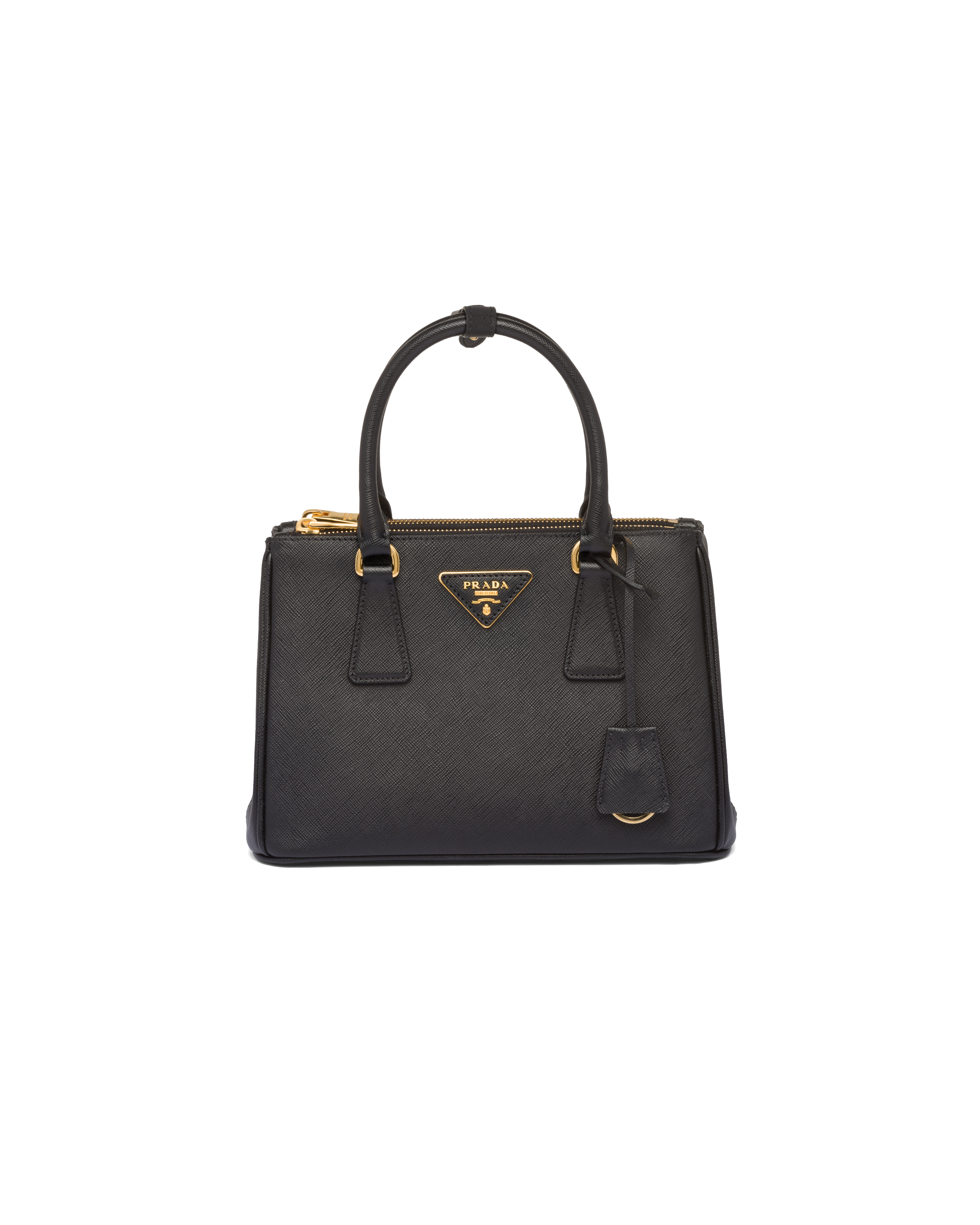 Prada Small  Galleria Saffiano Leather Bag In Black