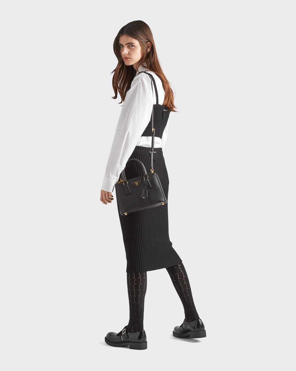 Black Prada Galleria Saffiano leather small bag | Prada