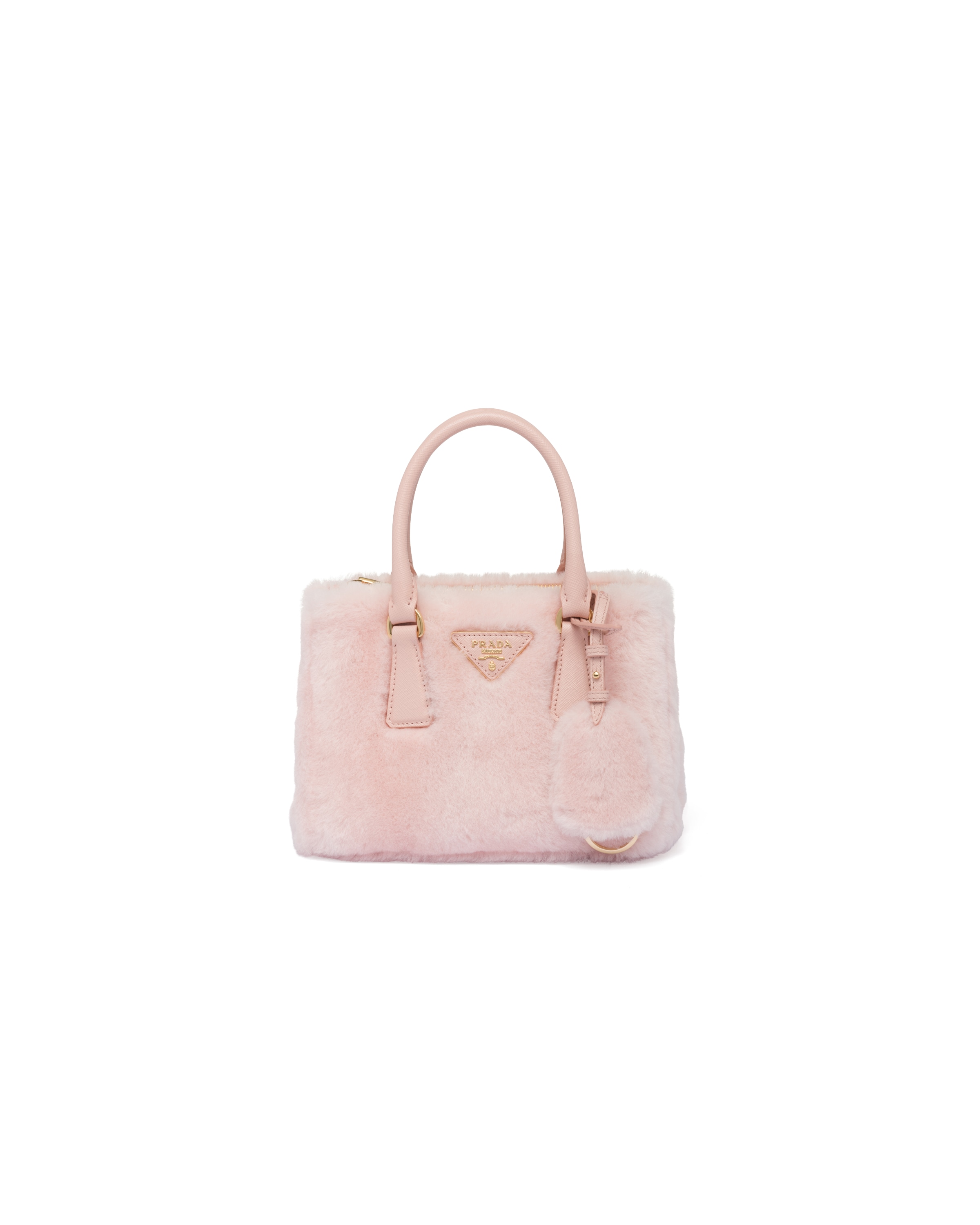 Mini Sac Prada Galleria En Peau De Mouton, Femme, Rose Orchidée