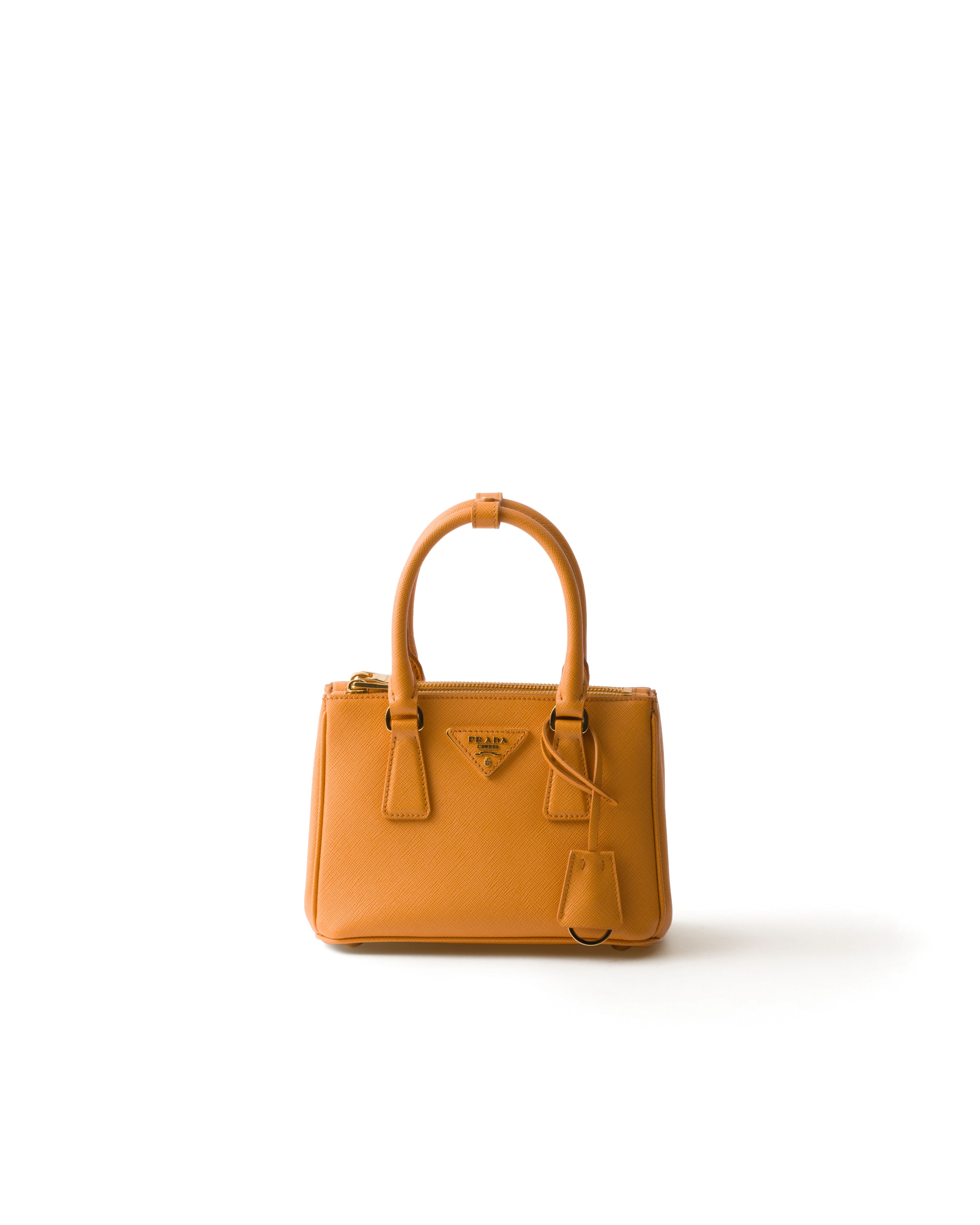 Borsa Prada Galleria Mini In Saffiano, Donna, Ambra