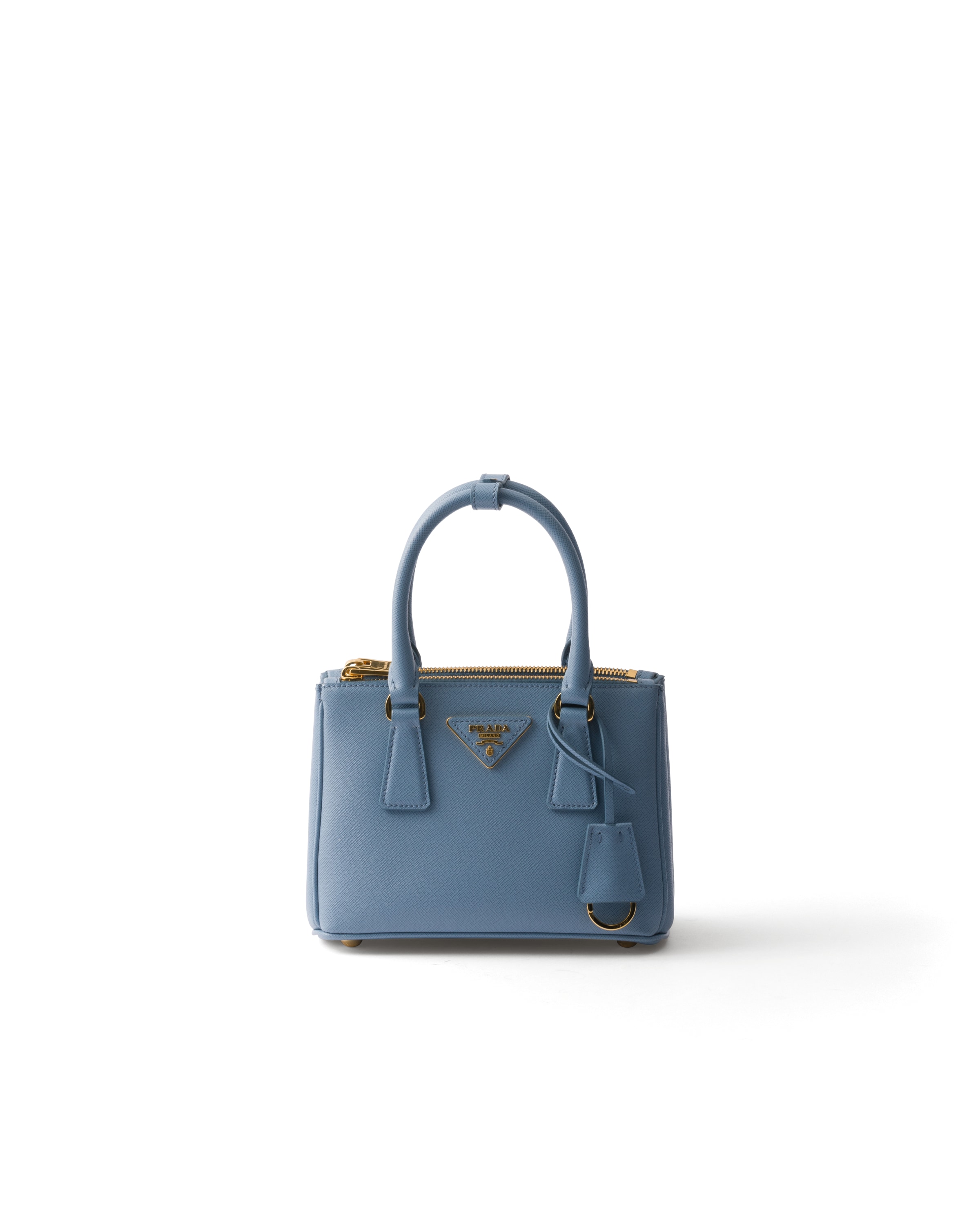 Borsa Prada Galleria Mini In Saffiano, Donna, Astrale