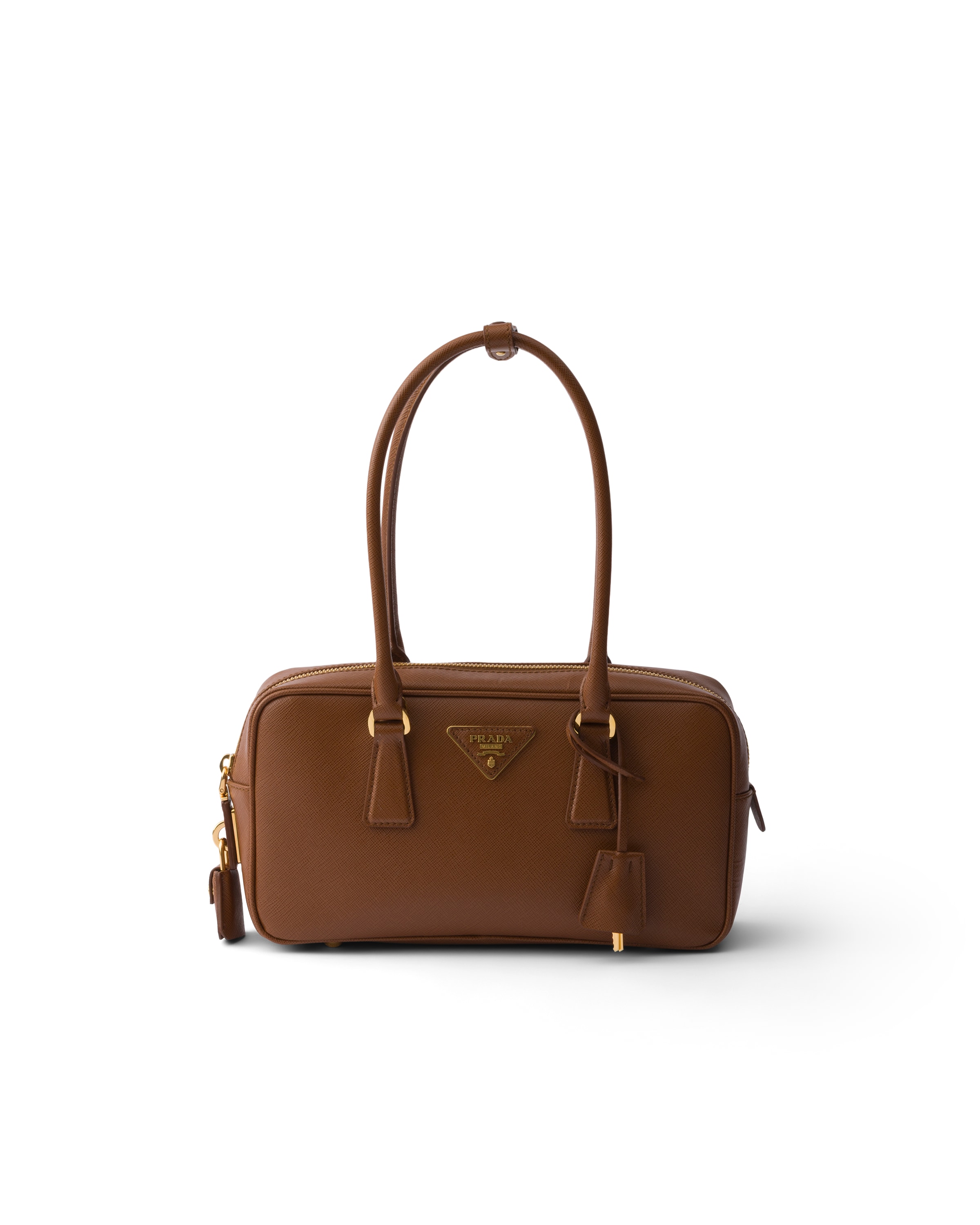 Prada Small Saffiano Leather Top-handle Bag In Brown