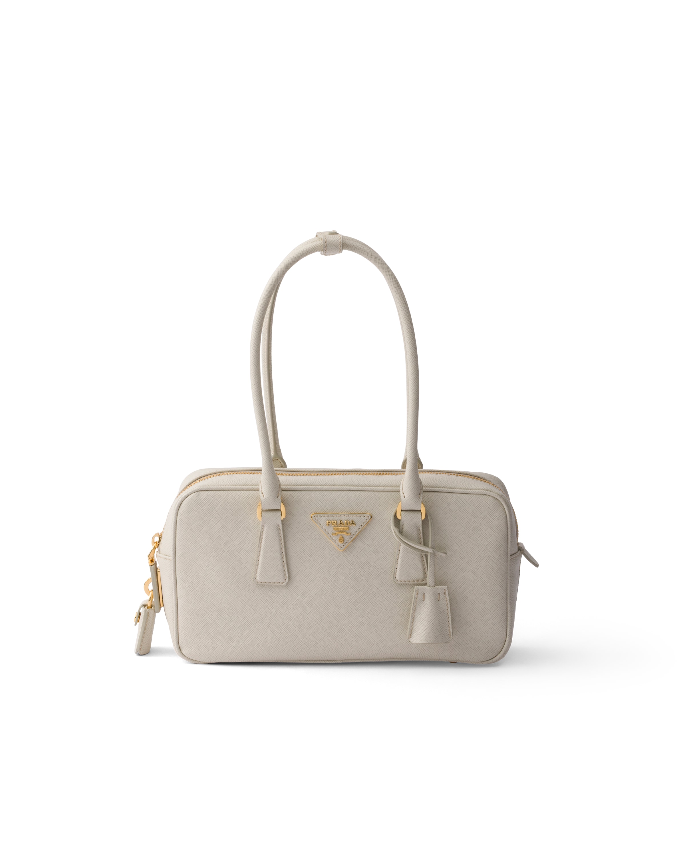 Prada Small Saffiano Leather Top-handle Bag In White