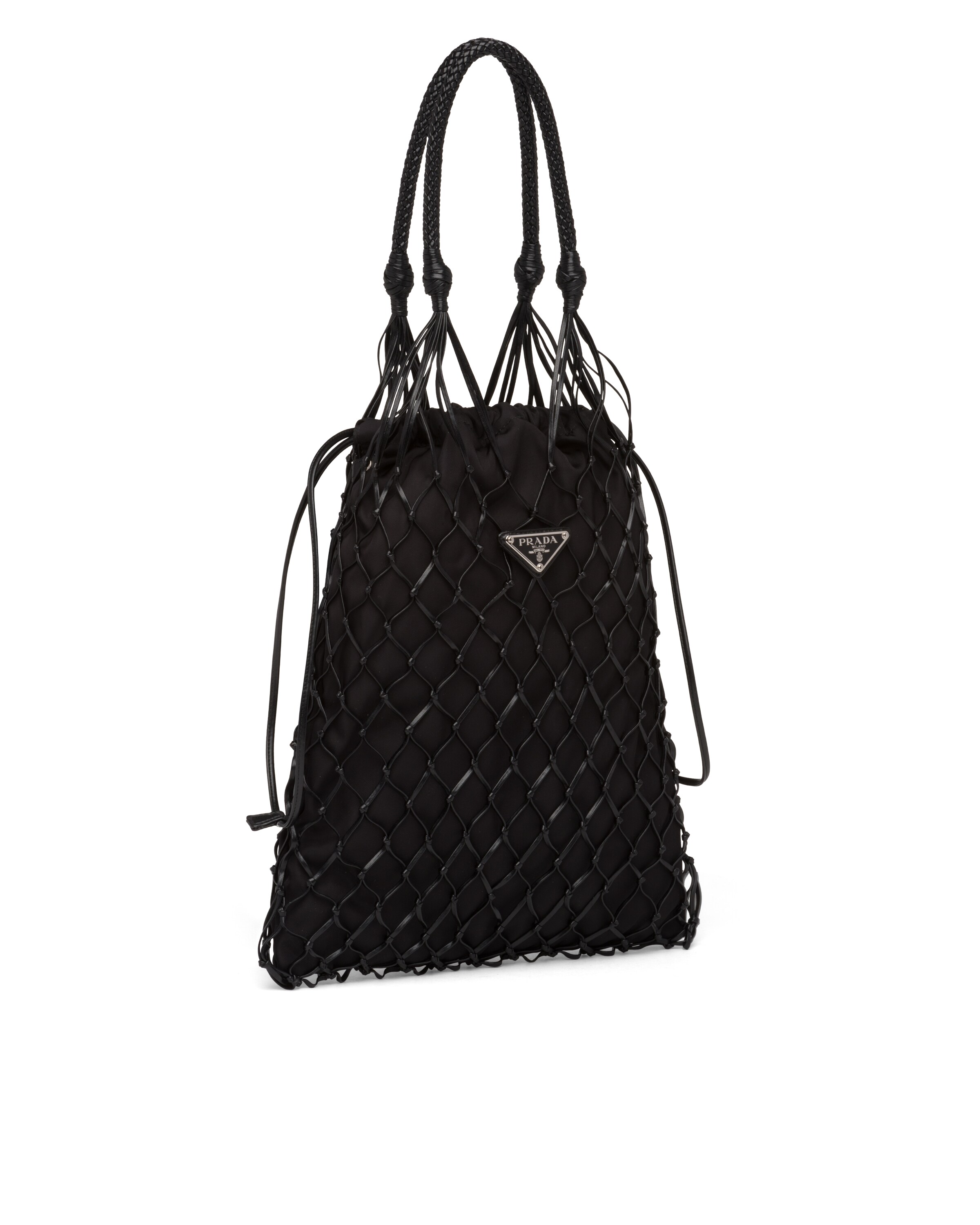 Fabric mesh hobo bucket bag Prada