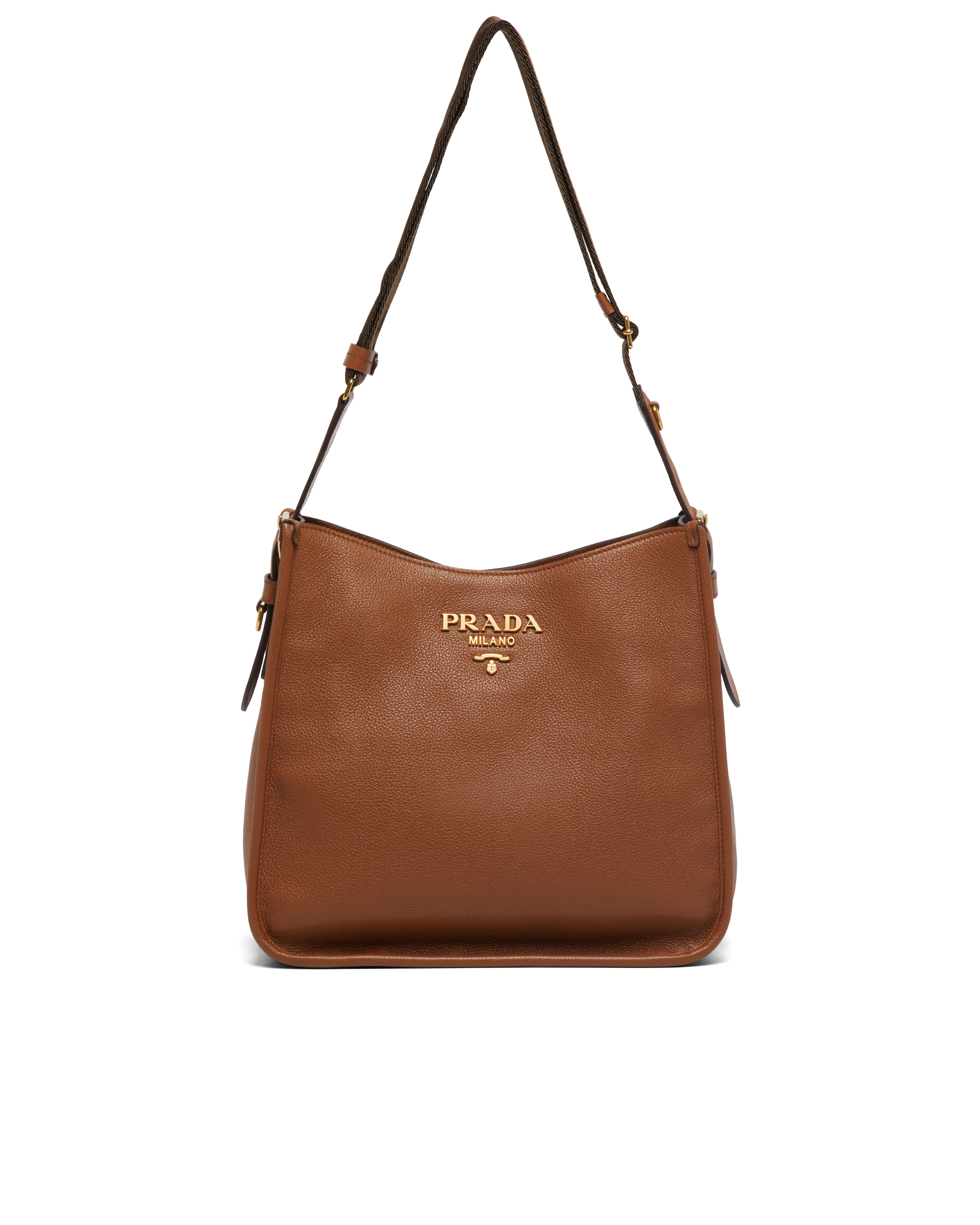 prada brown leather hobo bag