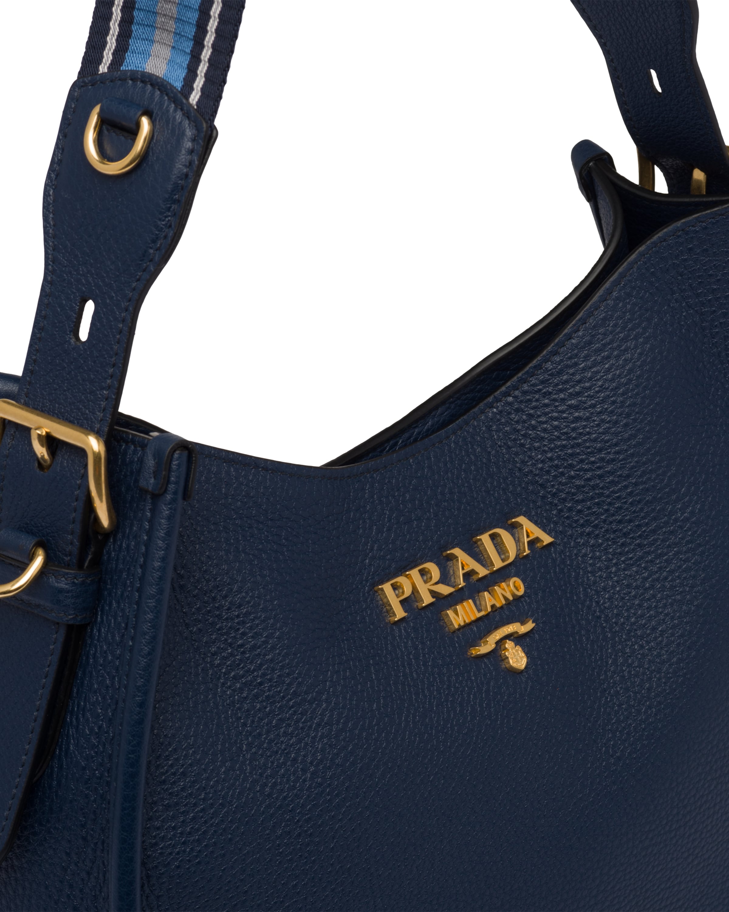 Medium leather hobo shoulder bag Prada