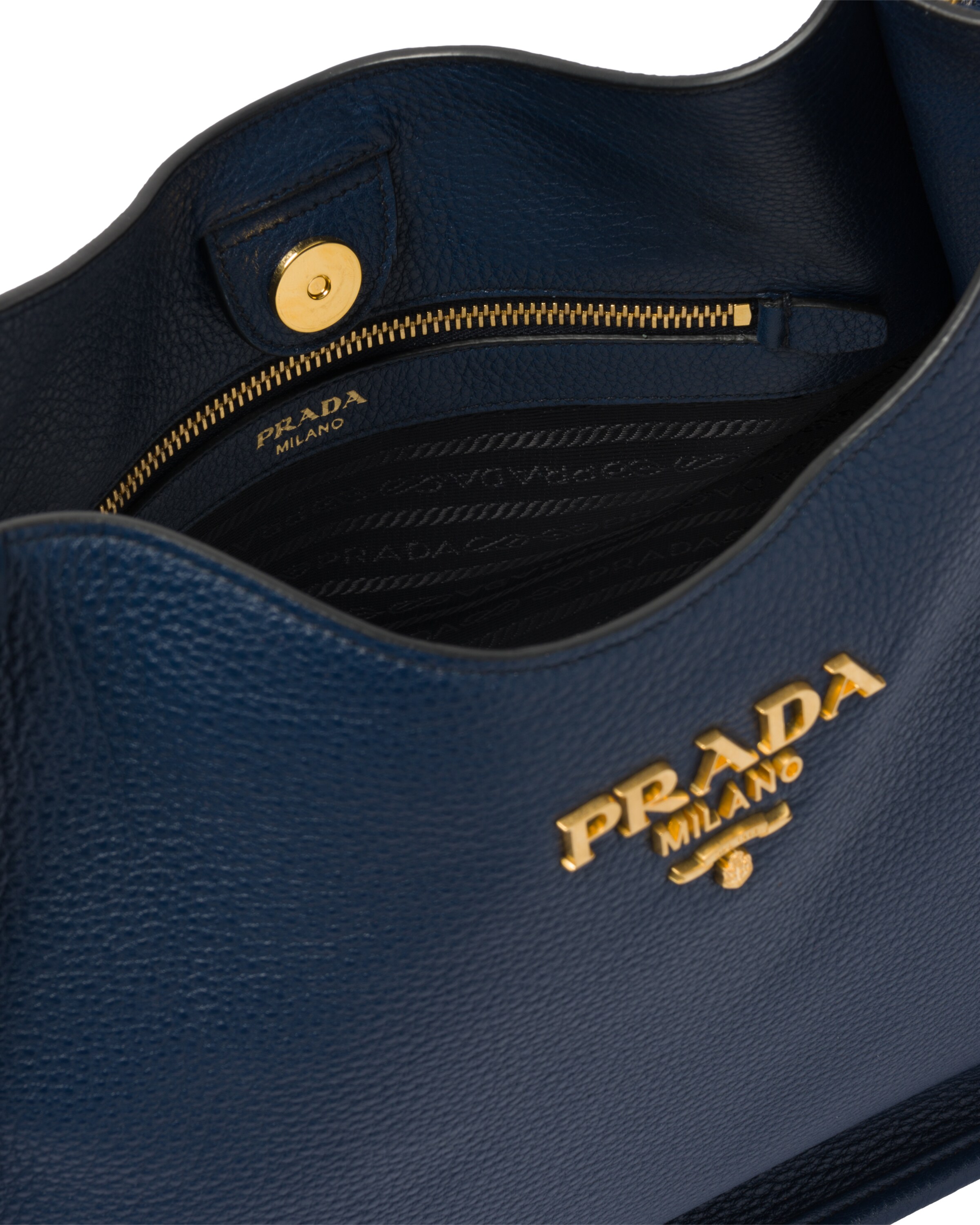 Medium leather hobo shoulder bag Prada