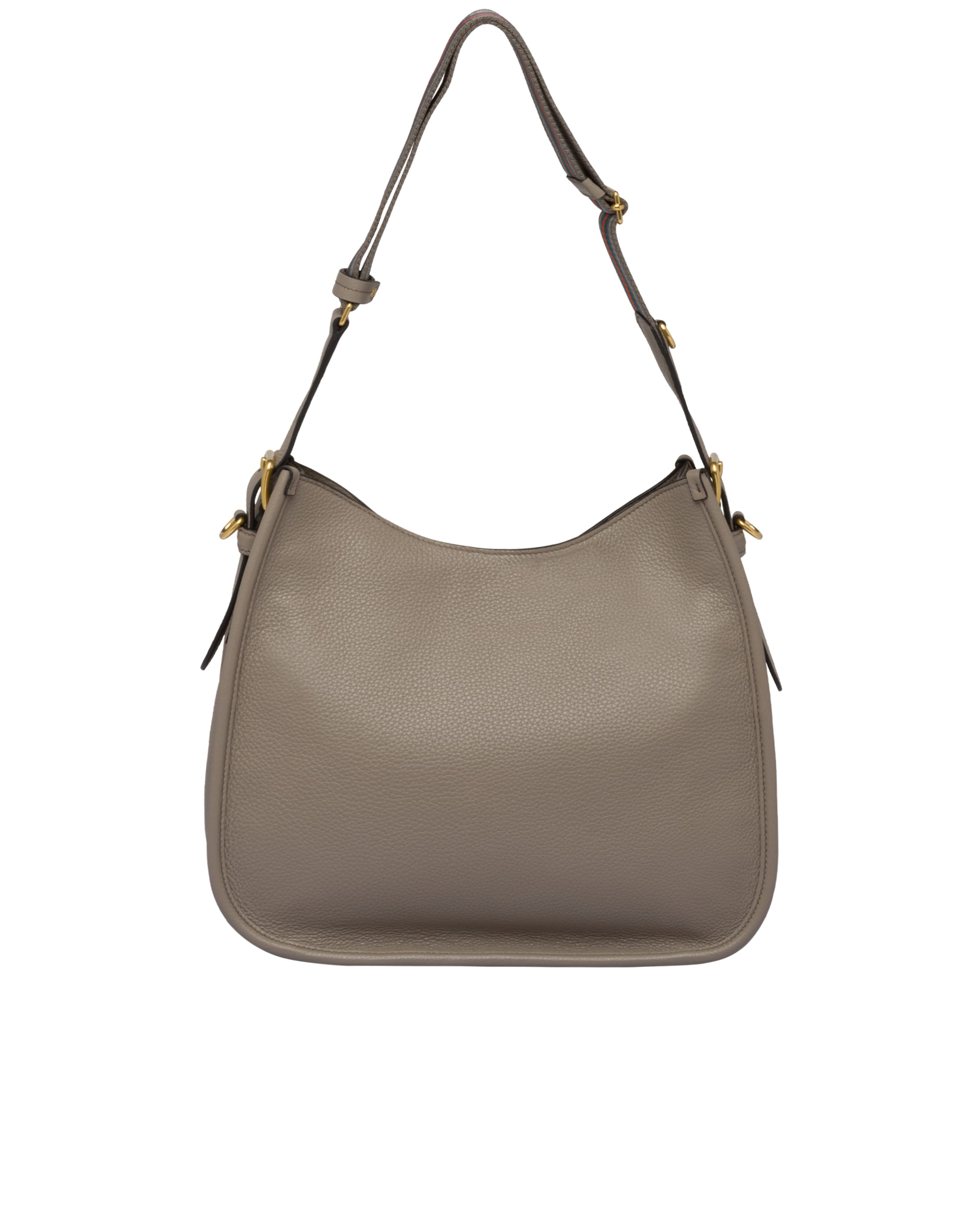 Clay Gray Medium leather hobo shoulder bag Prada