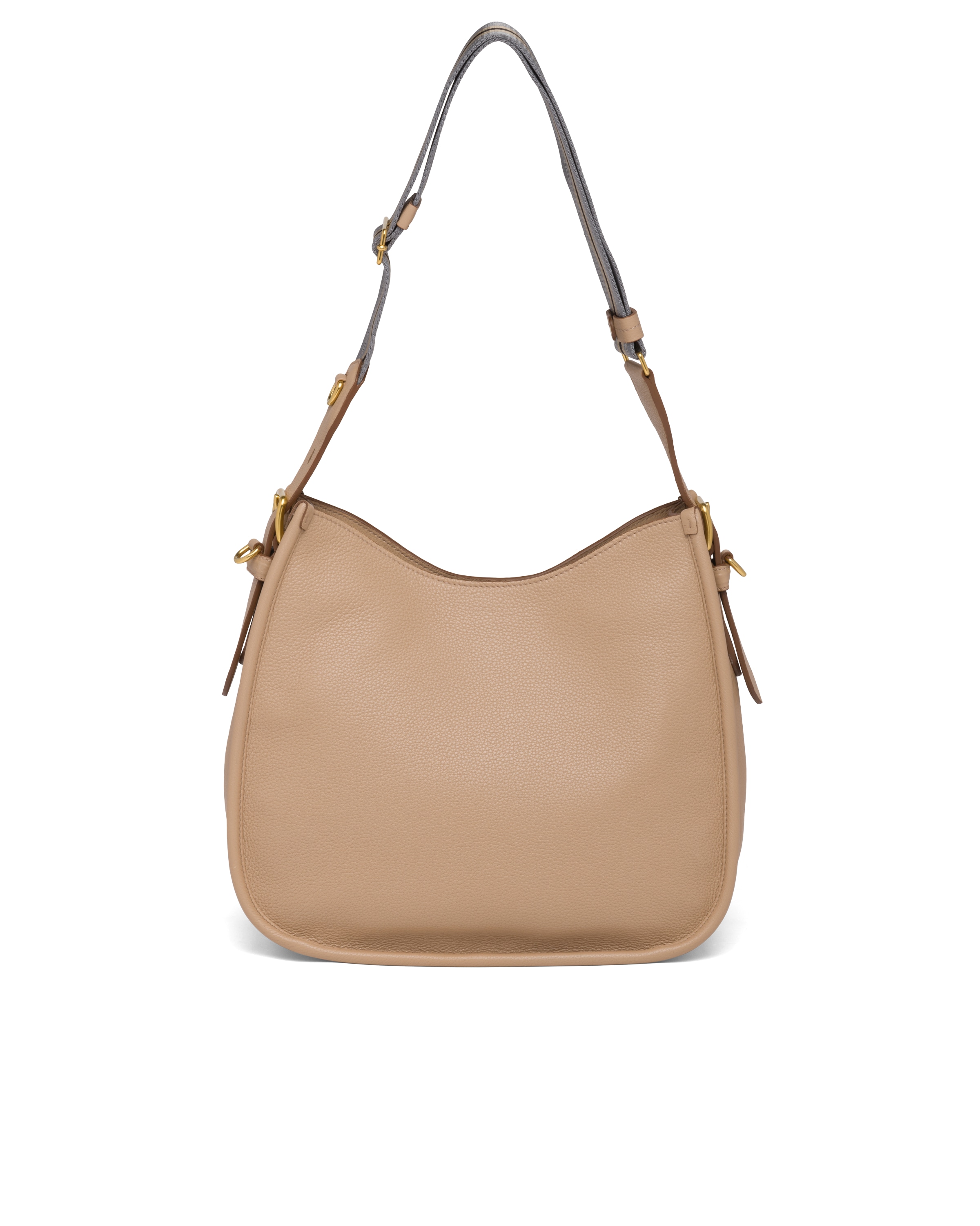 Cameo Beige Medium leather hobo shoulder bag Prada