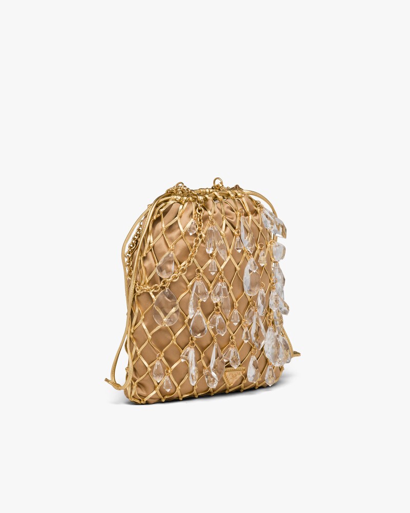 prada mesh and satin clutch